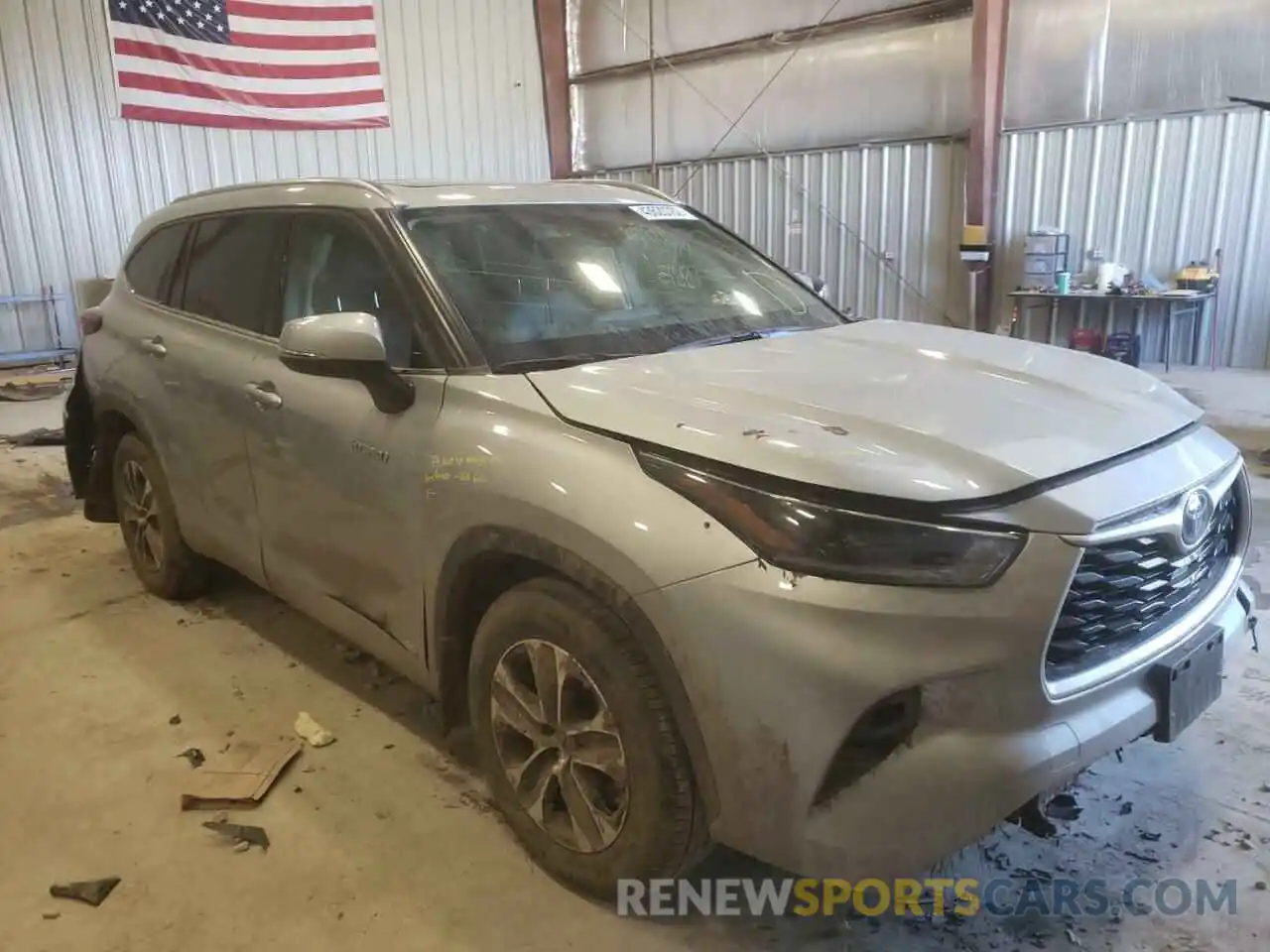 1 Photograph of a damaged car 5TDGBRCH4MS532871 TOYOTA HIGHLANDER 2021