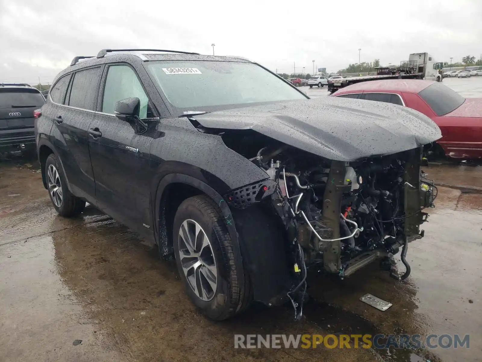 1 Photograph of a damaged car 5TDGBRCH6MS025194 TOYOTA HIGHLANDER 2021