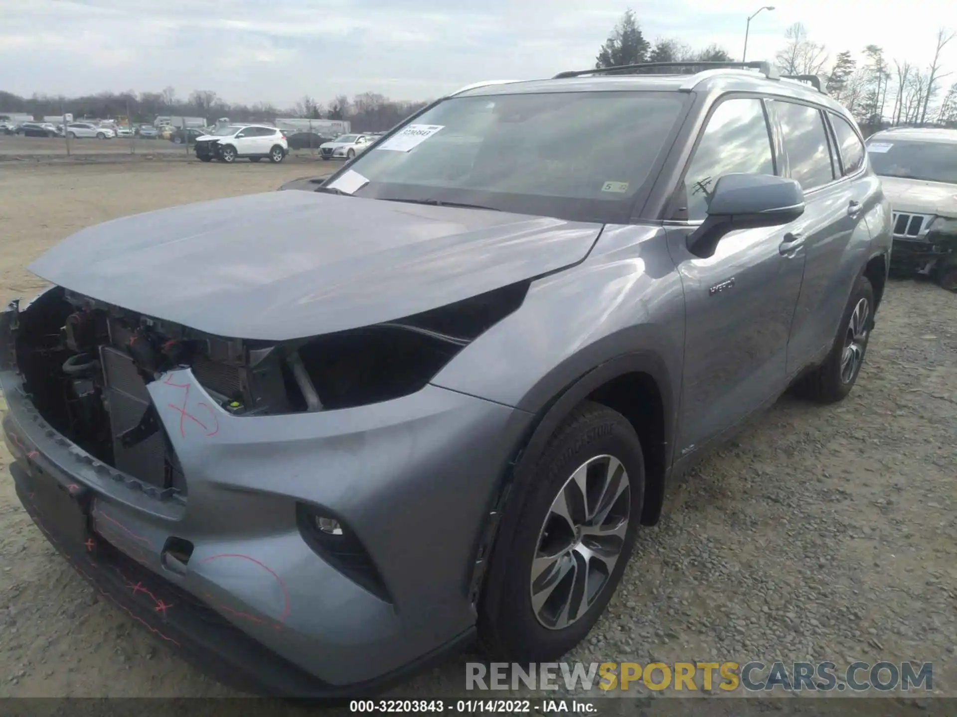 2 Photograph of a damaged car 5TDGBRCH7MS046992 TOYOTA HIGHLANDER 2021