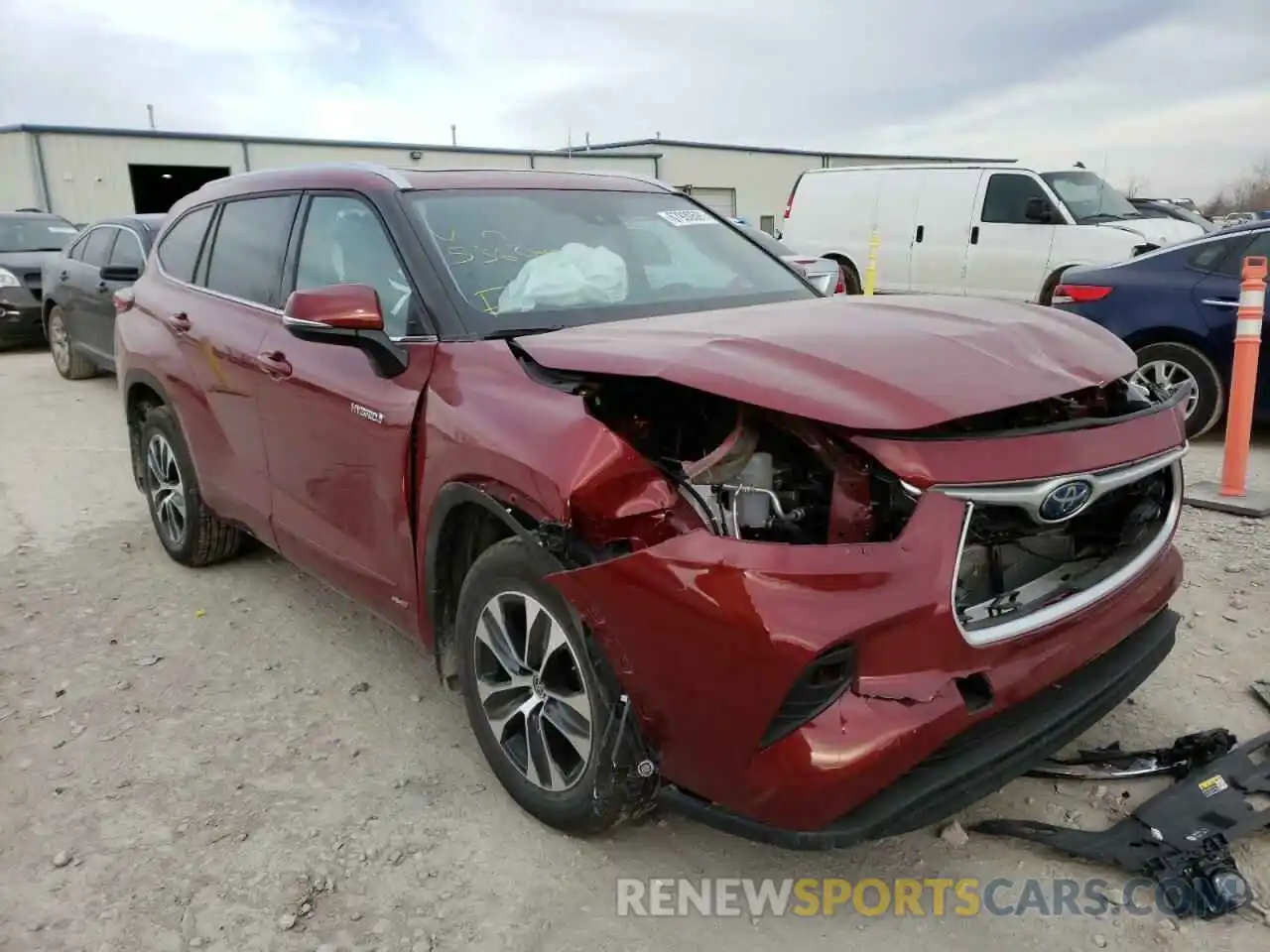 1 Photograph of a damaged car 5TDGBRCH7MS536266 TOYOTA HIGHLANDER 2021