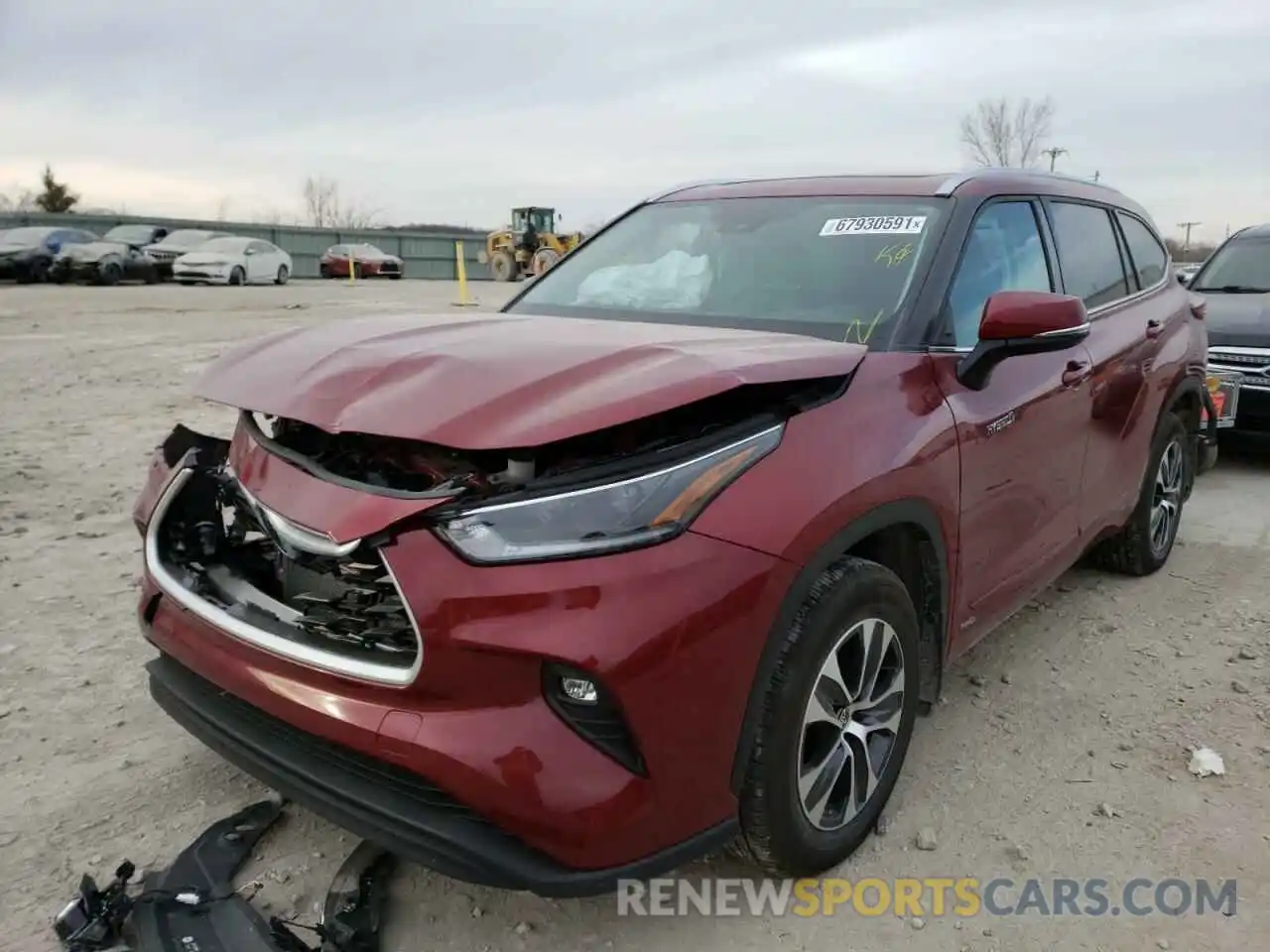 2 Photograph of a damaged car 5TDGBRCH7MS536266 TOYOTA HIGHLANDER 2021