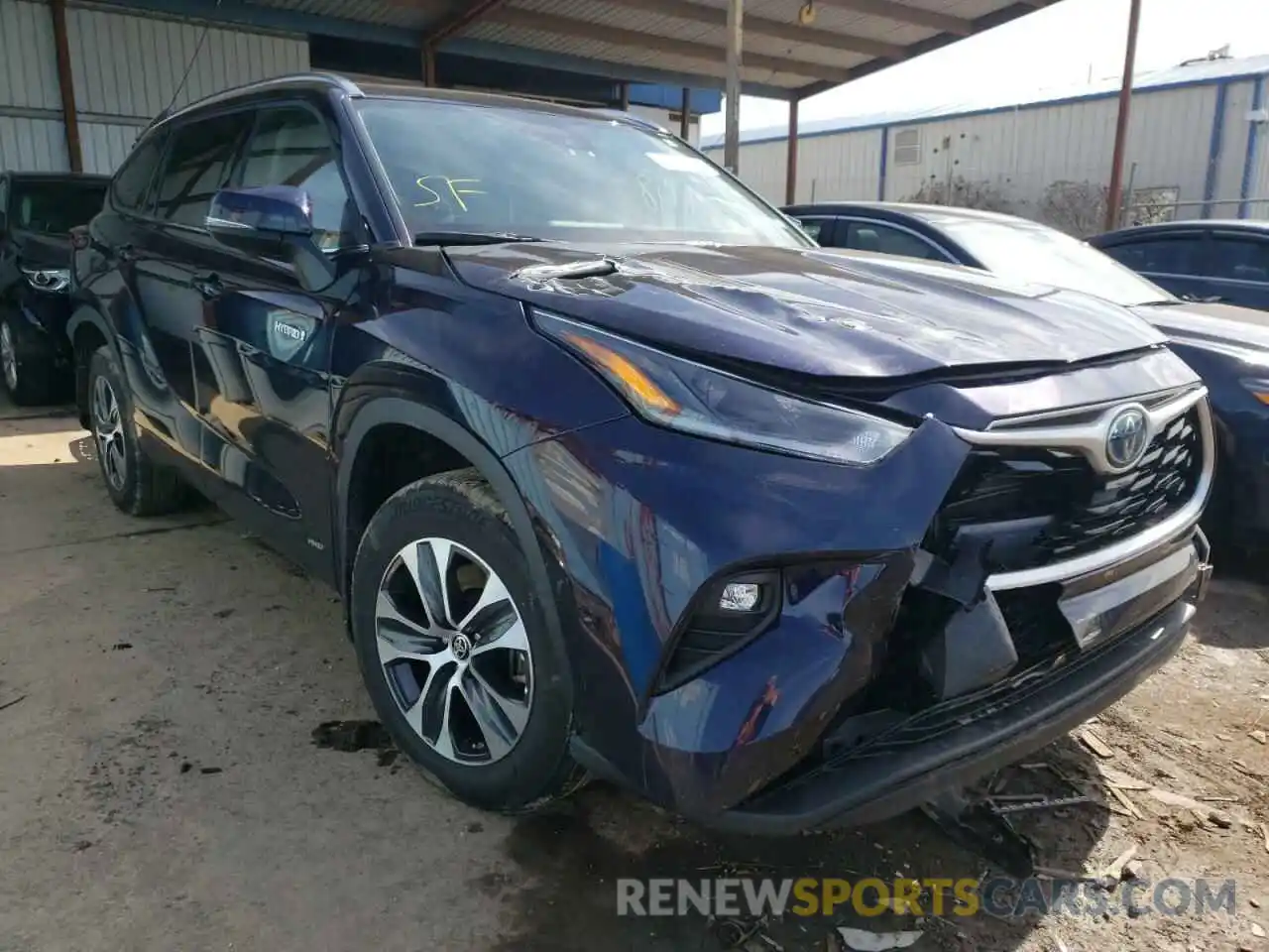 1 Photograph of a damaged car 5TDGBRCH7MS536347 TOYOTA HIGHLANDER 2021