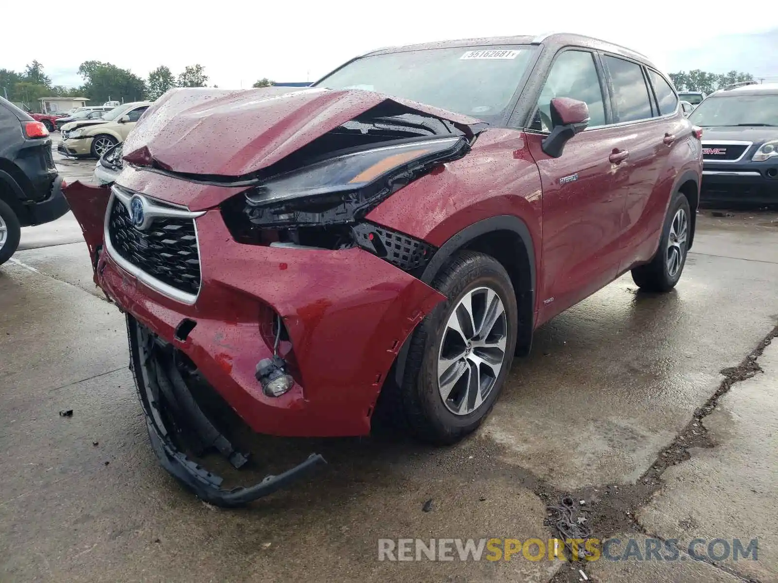 2 Photograph of a damaged car 5TDGBRCH9MS515791 TOYOTA HIGHLANDER 2021