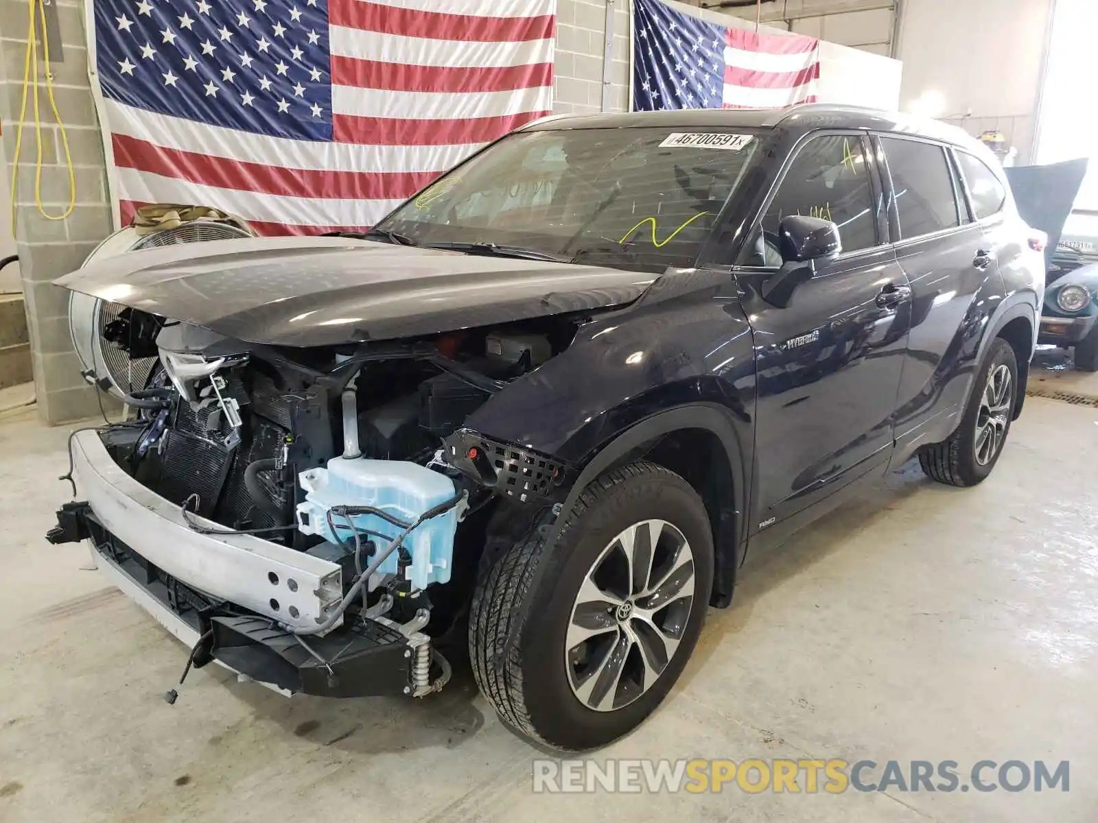 2 Photograph of a damaged car 5TDGBRCHXMS026185 TOYOTA HIGHLANDER 2021