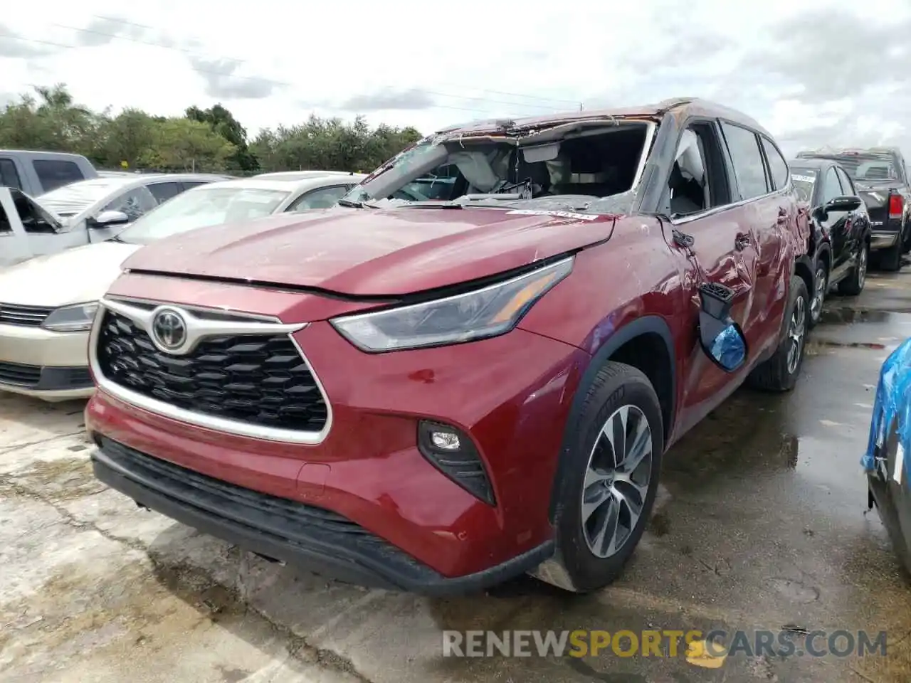 2 Photograph of a damaged car 5TDGZRAH0MS037193 TOYOTA HIGHLANDER 2021