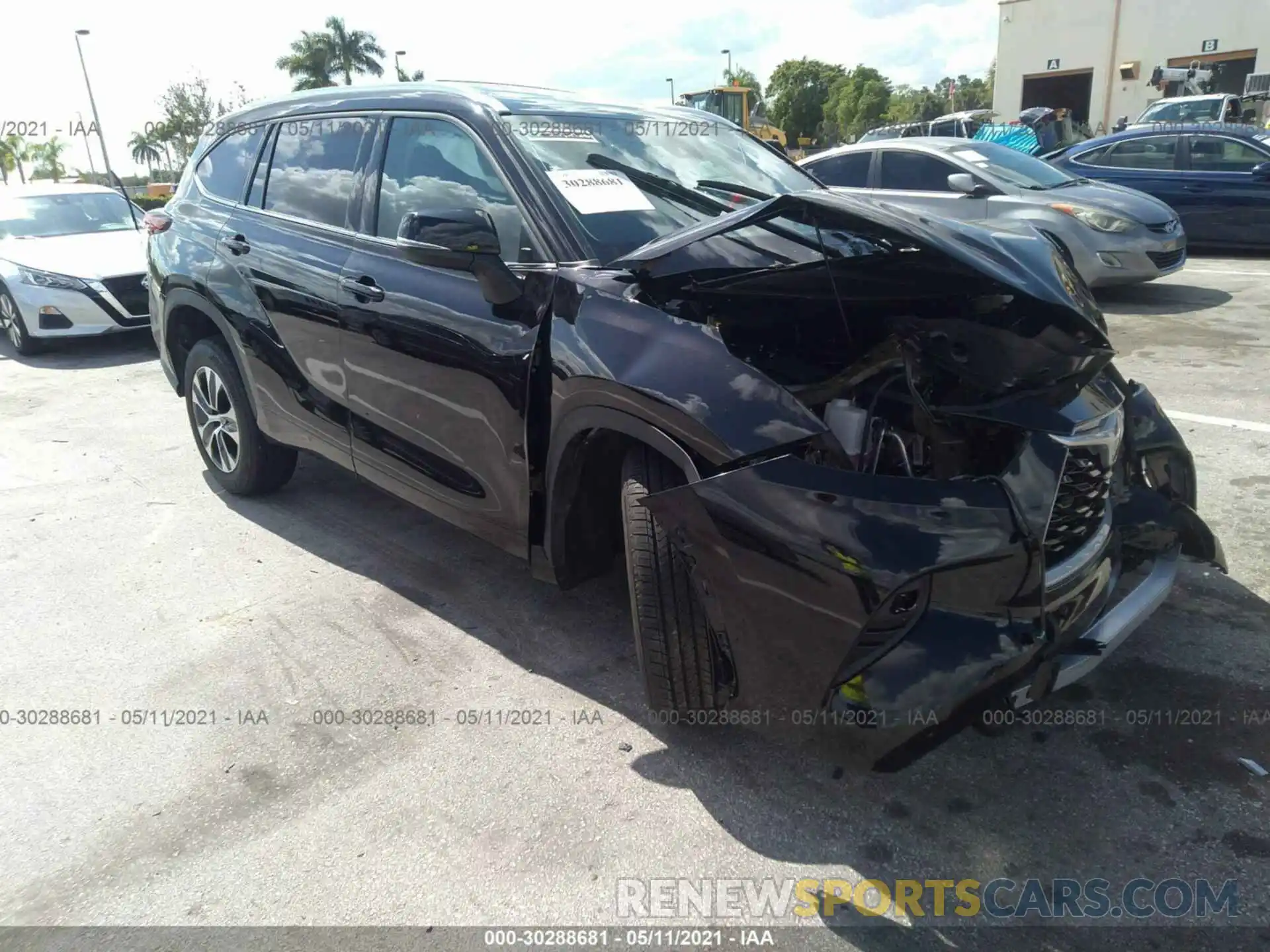 1 Photograph of a damaged car 5TDGZRAH0MS051515 TOYOTA HIGHLANDER 2021