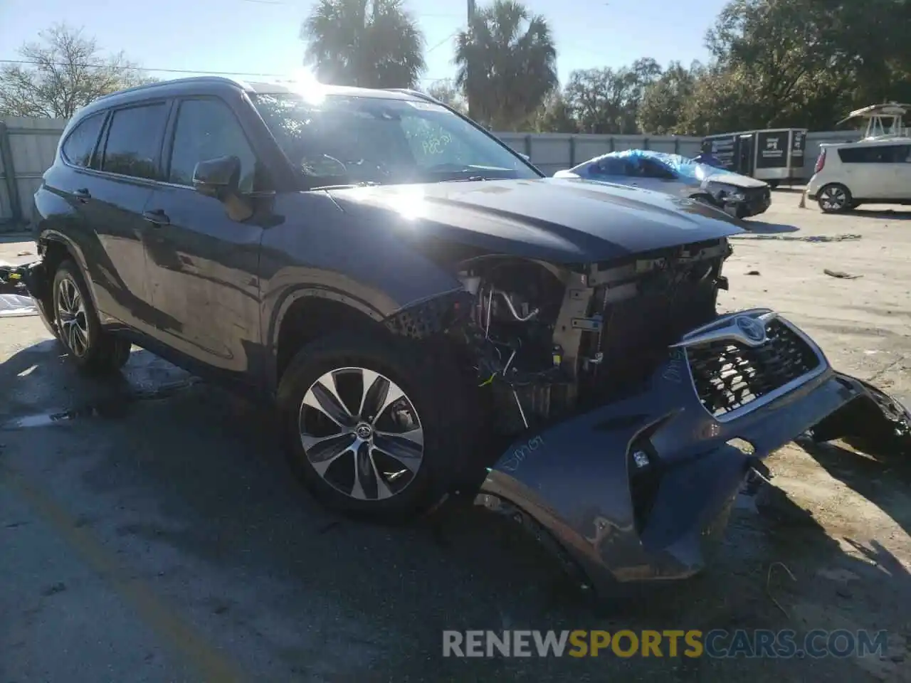 1 Photograph of a damaged car 5TDGZRAH0MS518223 TOYOTA HIGHLANDER 2021