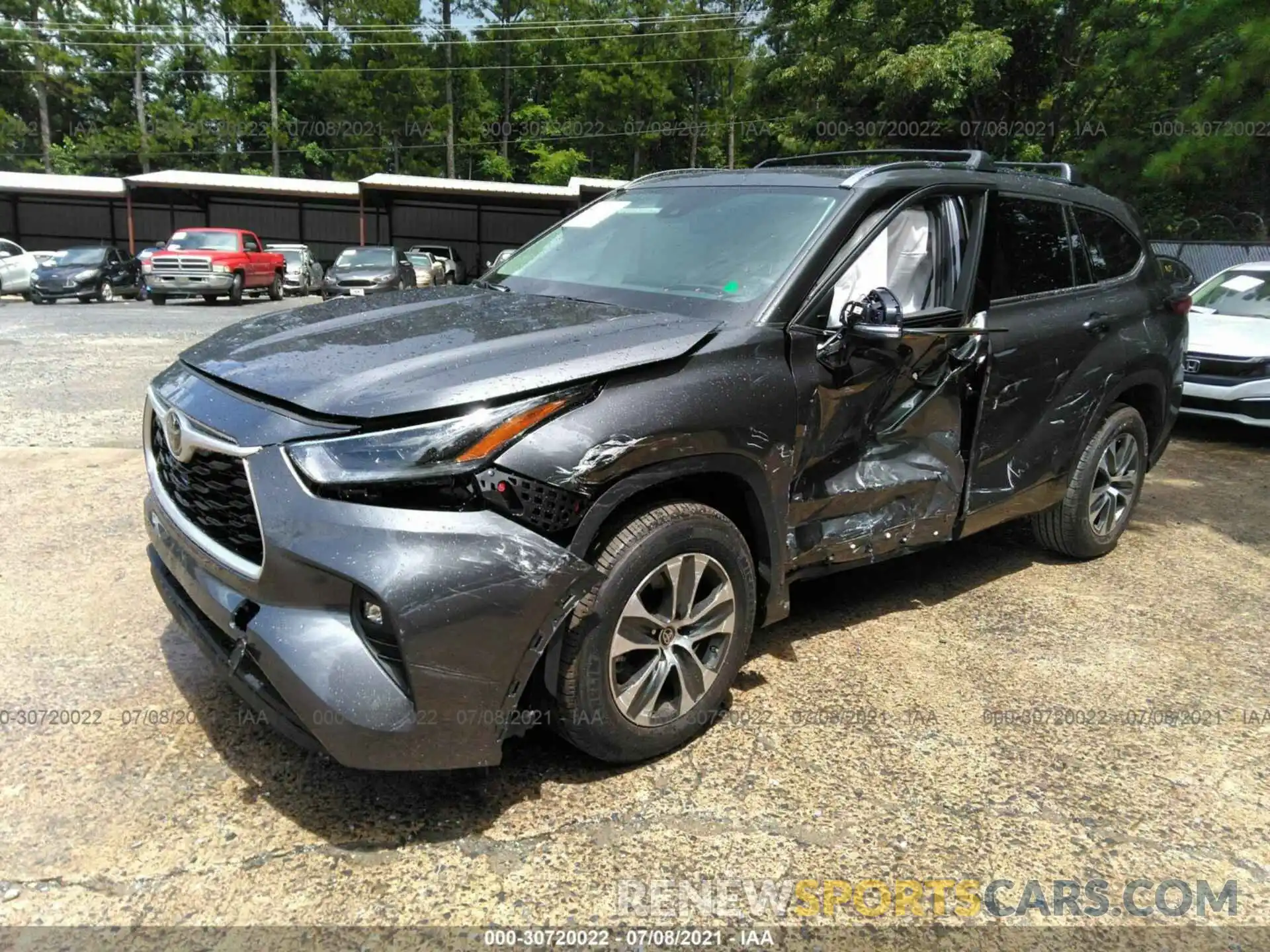 2 Photograph of a damaged car 5TDGZRAH0MS528363 TOYOTA HIGHLANDER 2021