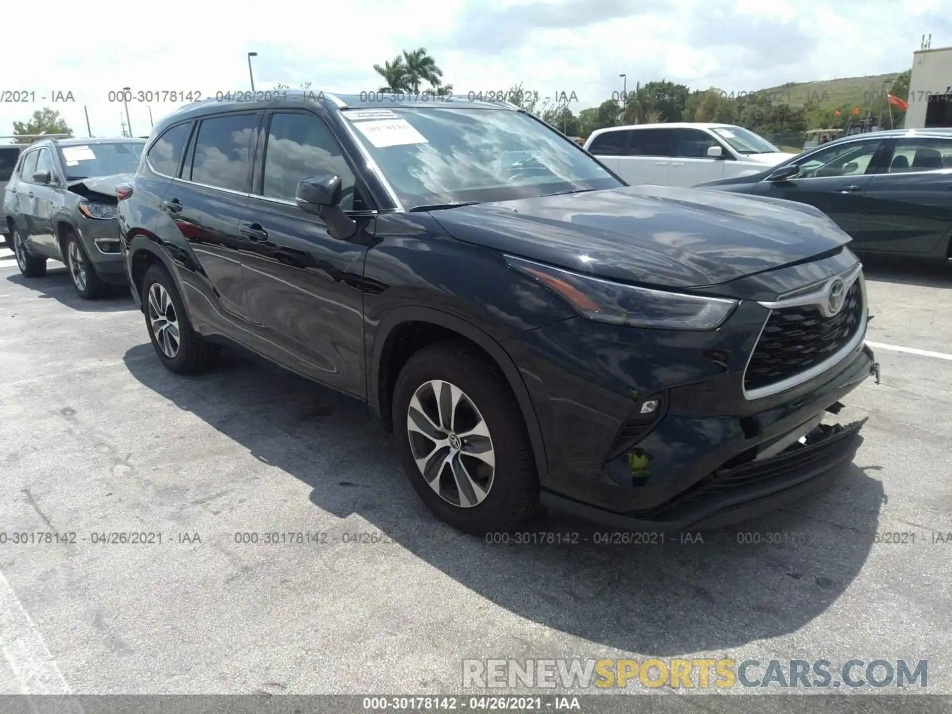 1 Photograph of a damaged car 5TDGZRAH1MS516190 TOYOTA HIGHLANDER 2021