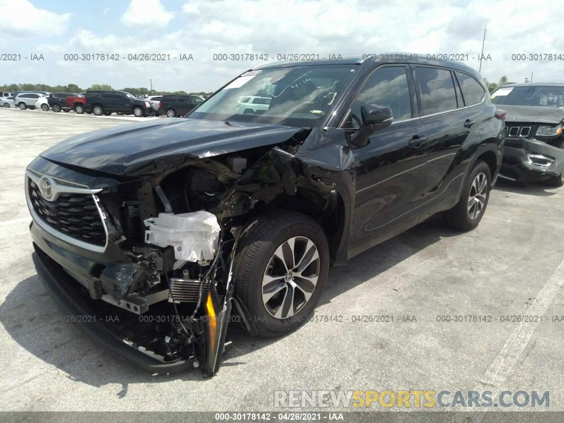 2 Photograph of a damaged car 5TDGZRAH1MS516190 TOYOTA HIGHLANDER 2021