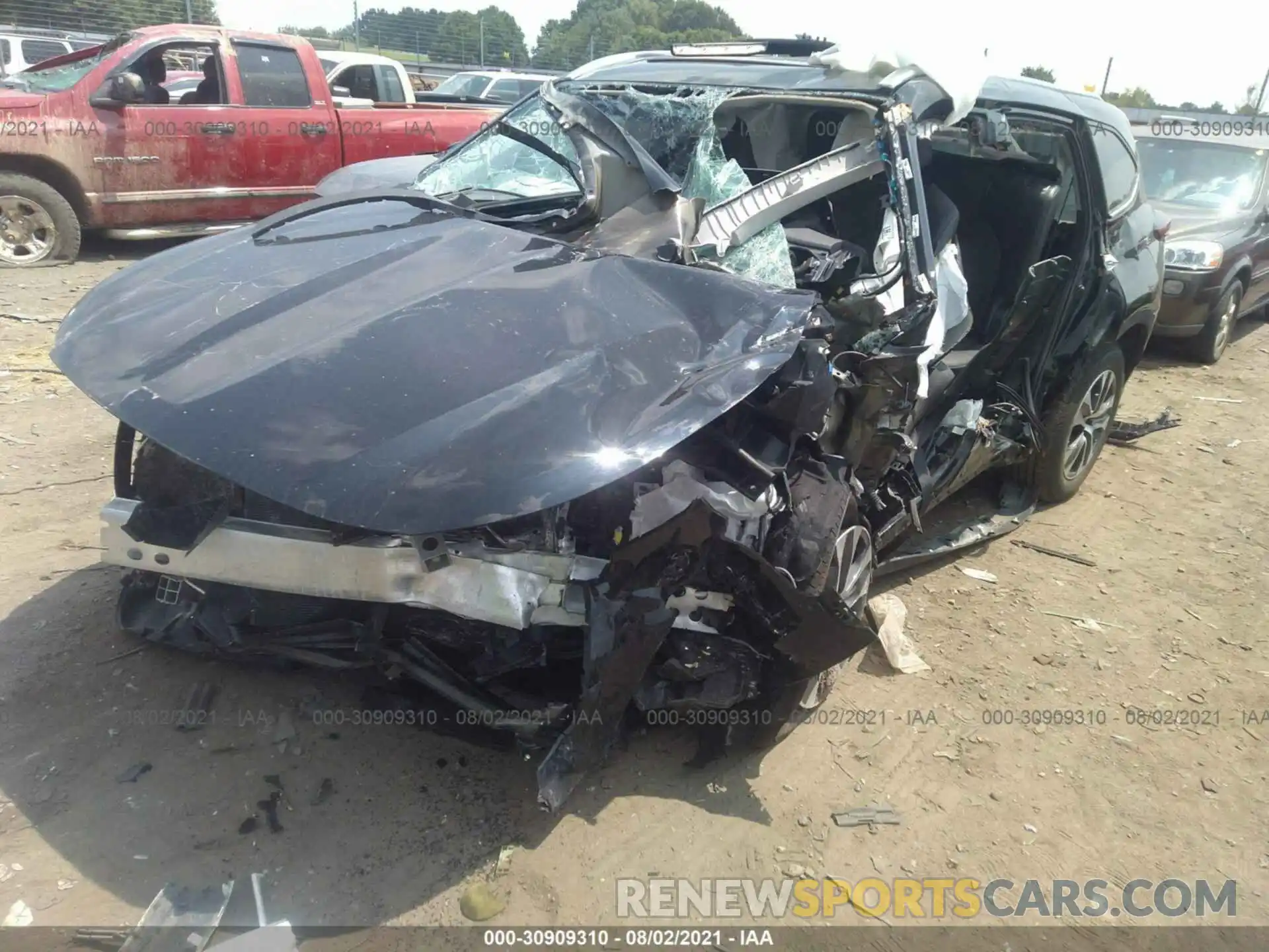 2 Photograph of a damaged car 5TDGZRAH1MS523723 TOYOTA HIGHLANDER 2021