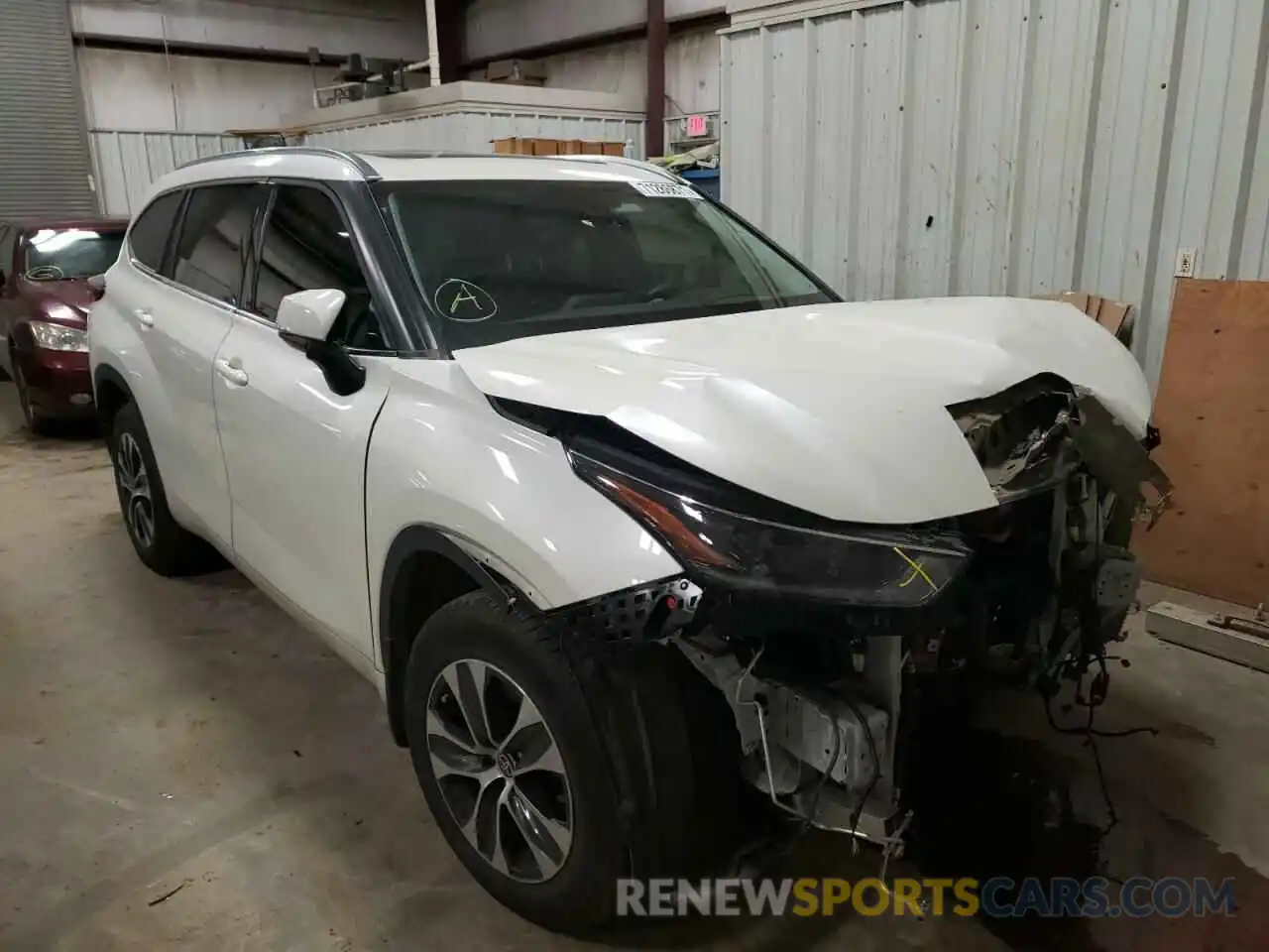 1 Photograph of a damaged car 5TDGZRAH2MS520328 TOYOTA HIGHLANDER 2021