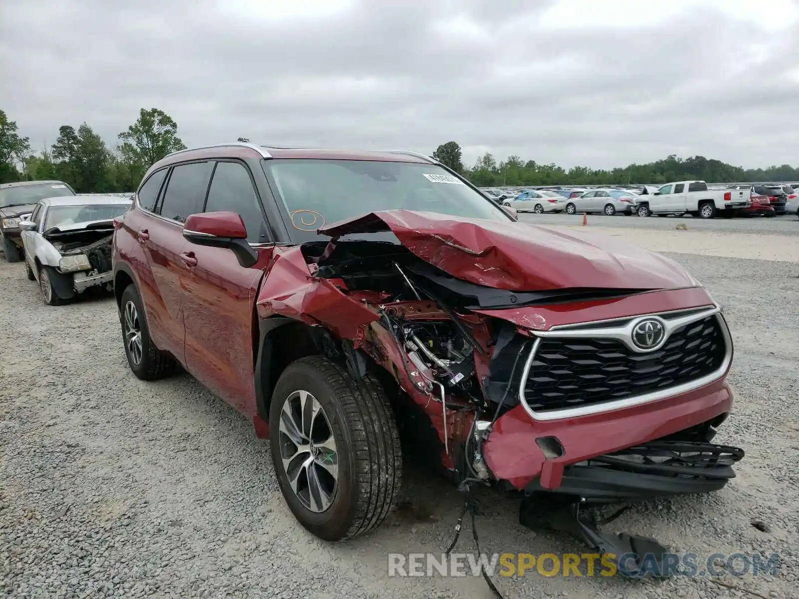 1 Photograph of a damaged car 5TDGZRAH3MS040525 TOYOTA HIGHLANDER 2021