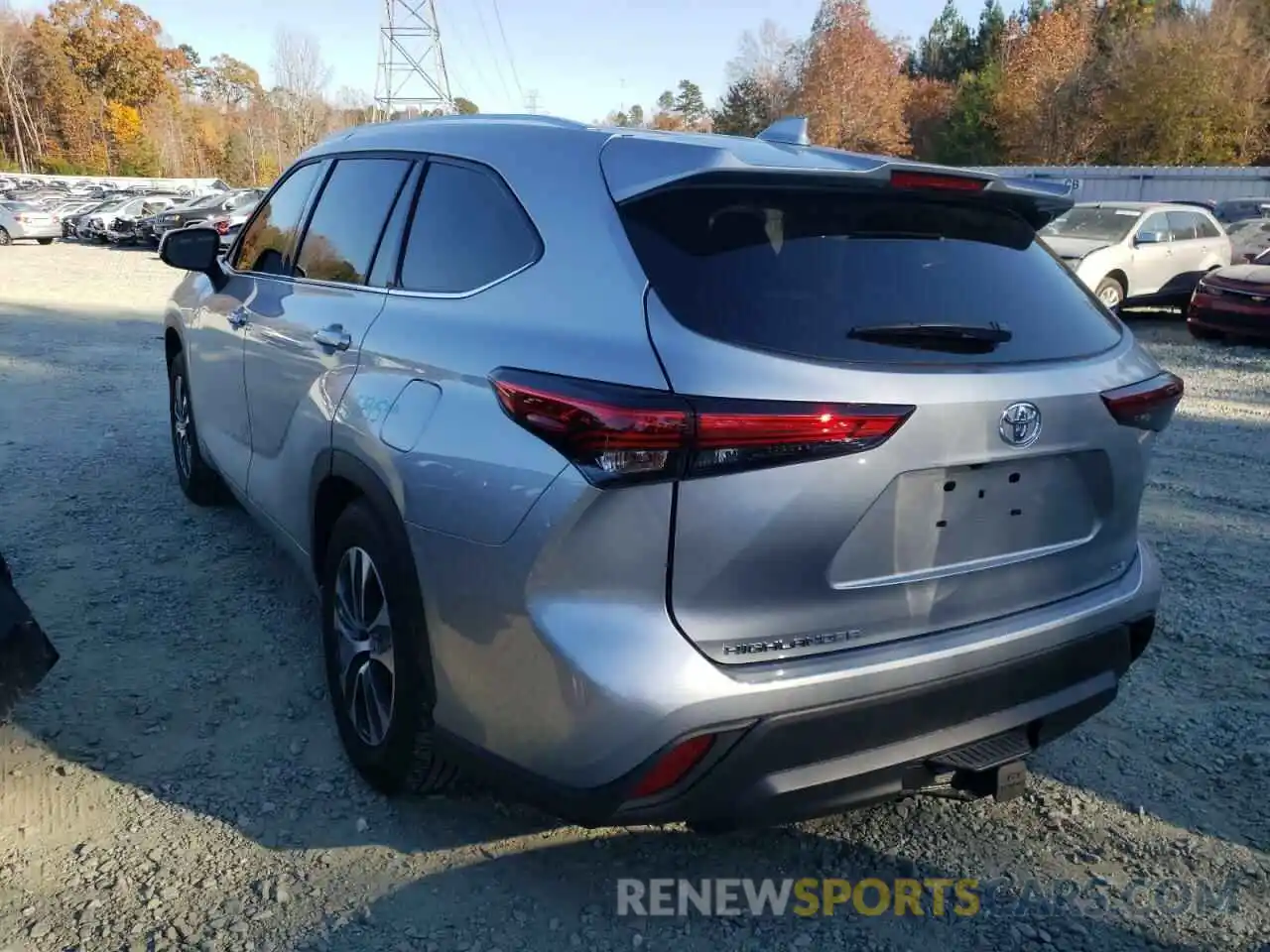 3 Photograph of a damaged car 5TDGZRAH3MS050312 TOYOTA HIGHLANDER 2021