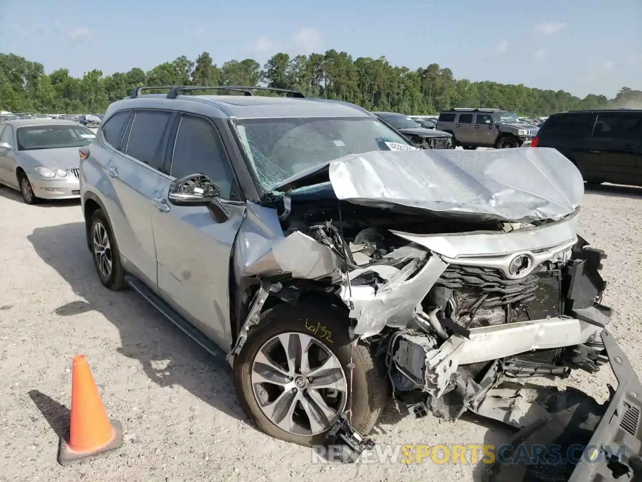 1 Photograph of a damaged car 5TDGZRAH3MS521309 TOYOTA HIGHLANDER 2021