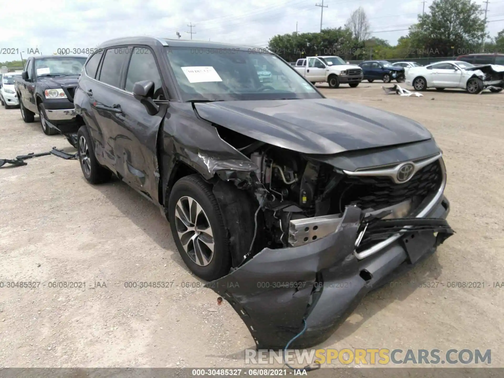 1 Photograph of a damaged car 5TDGZRAH4MS516751 TOYOTA HIGHLANDER 2021