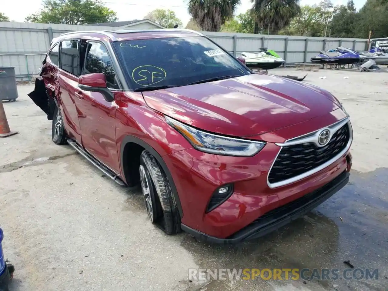 1 Photograph of a damaged car 5TDGZRAH5MS073882 TOYOTA HIGHLANDER 2021