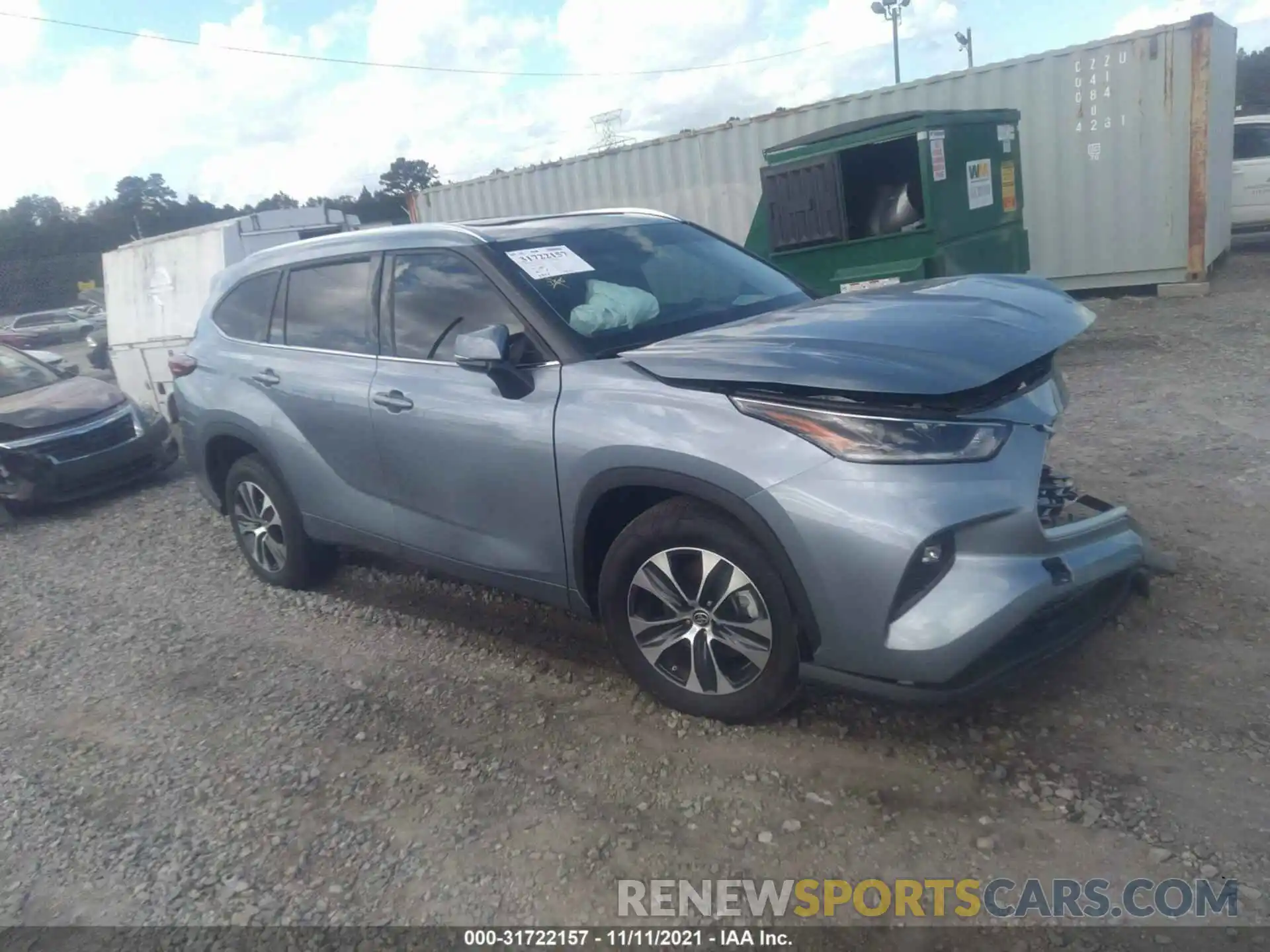 1 Photograph of a damaged car 5TDGZRAH7MS070899 TOYOTA HIGHLANDER 2021