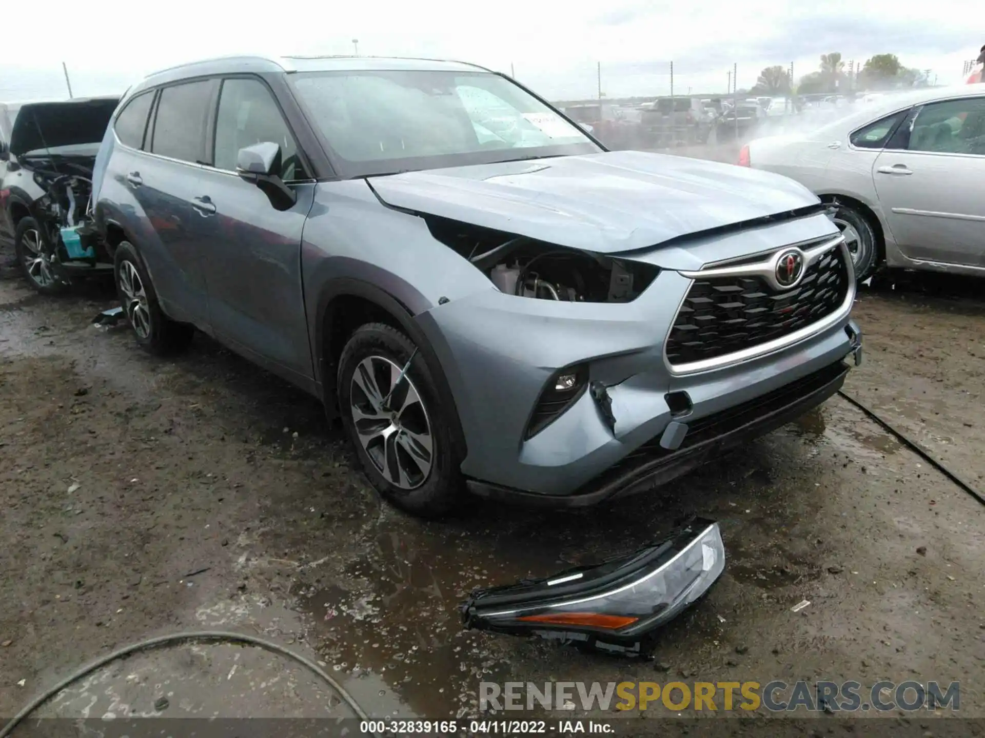 1 Photograph of a damaged car 5TDGZRAH7MS087153 TOYOTA HIGHLANDER 2021