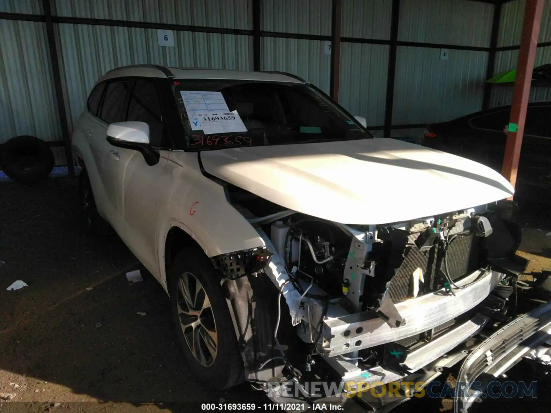 6 Photograph of a damaged car 5TDGZRAH7MS518574 TOYOTA HIGHLANDER 2021