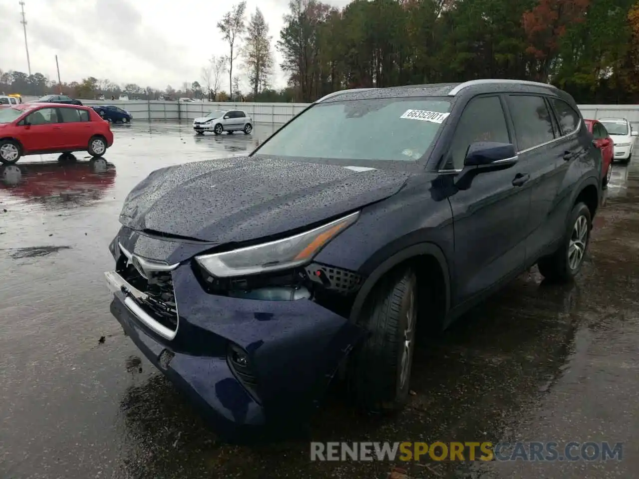 2 Photograph of a damaged car 5TDGZRAH7MS535648 TOYOTA HIGHLANDER 2021