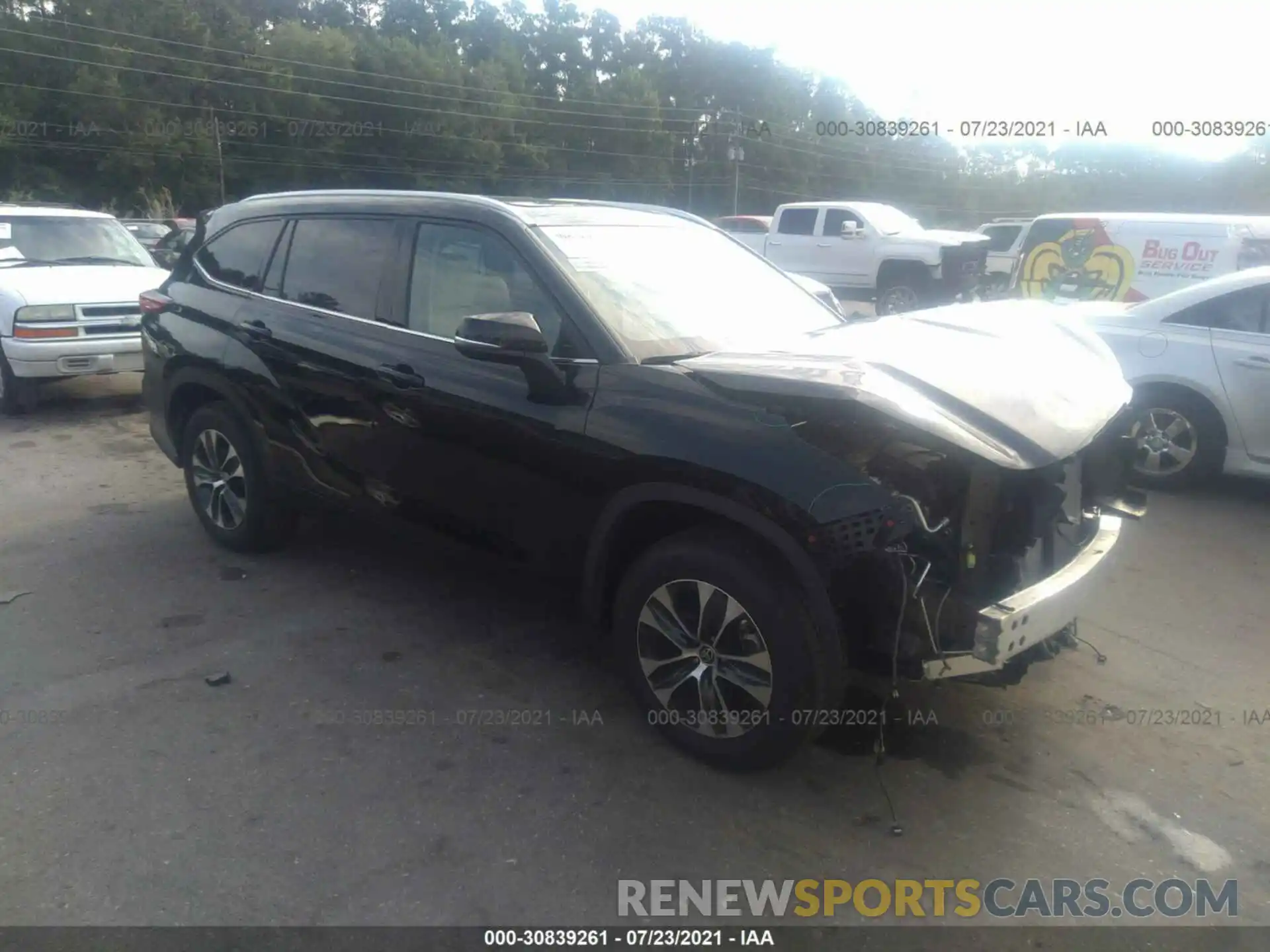 1 Photograph of a damaged car 5TDGZRAH8MS058048 TOYOTA HIGHLANDER 2021