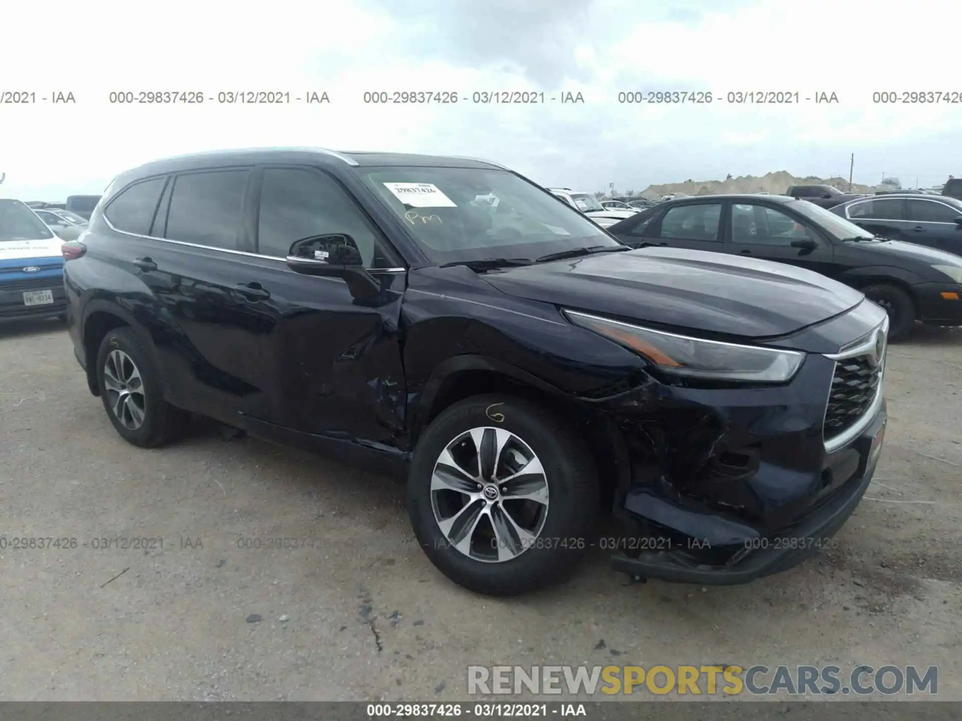 1 Photograph of a damaged car 5TDGZRAH9MS042148 TOYOTA HIGHLANDER 2021