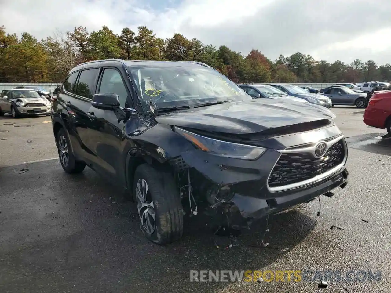 1 Photograph of a damaged car 5TDGZRAHXMS516222 TOYOTA HIGHLANDER 2021