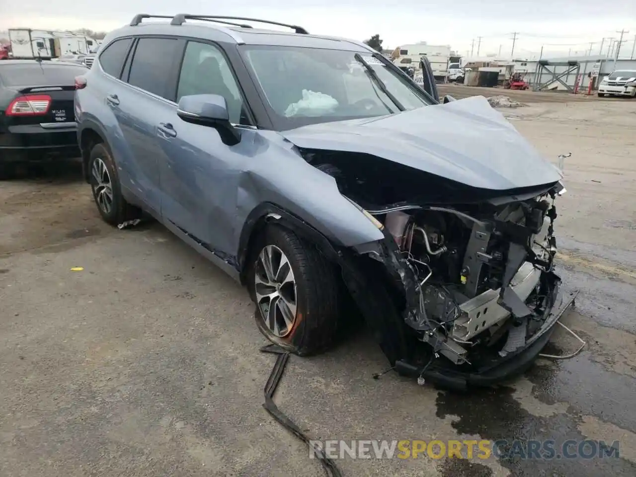 1 Photograph of a damaged car 5TDGZRBH0MS128821 TOYOTA HIGHLANDER 2021