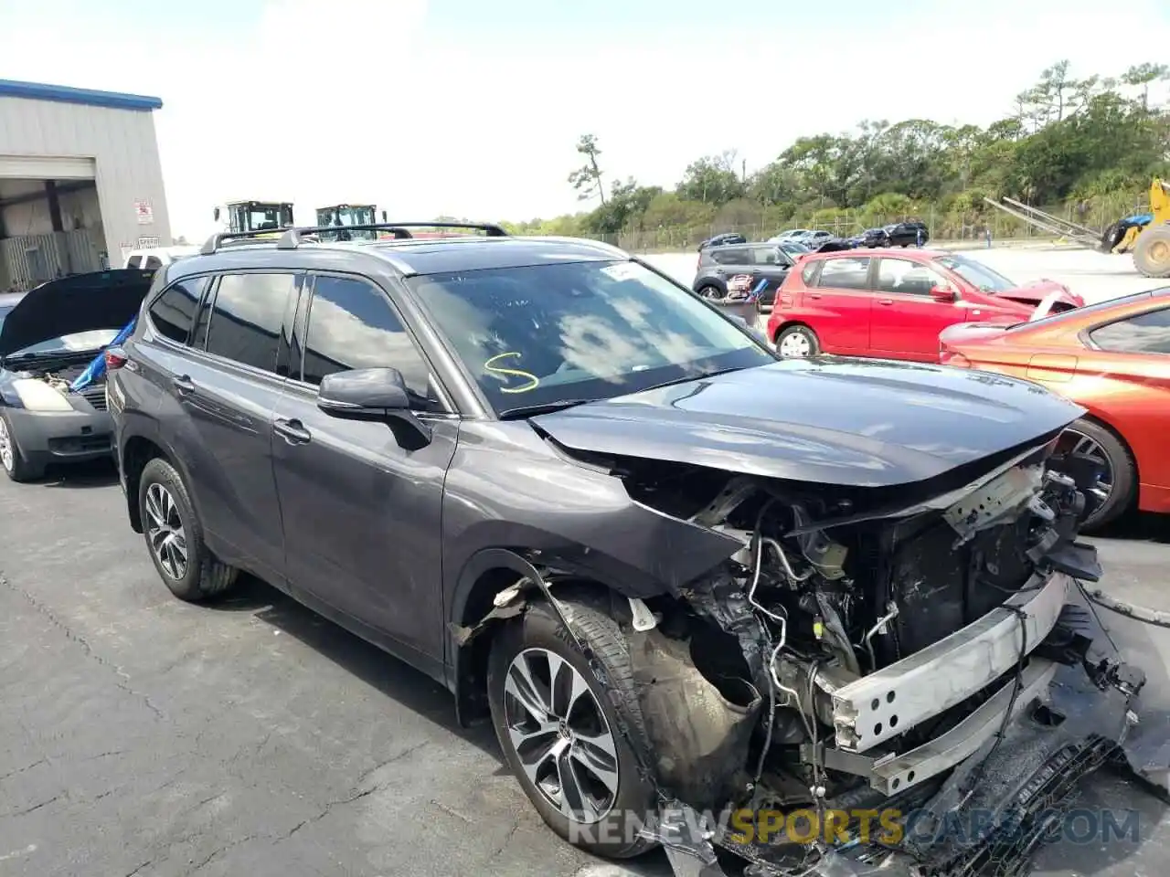 1 Photograph of a damaged car 5TDGZRBH0MS532962 TOYOTA HIGHLANDER 2021