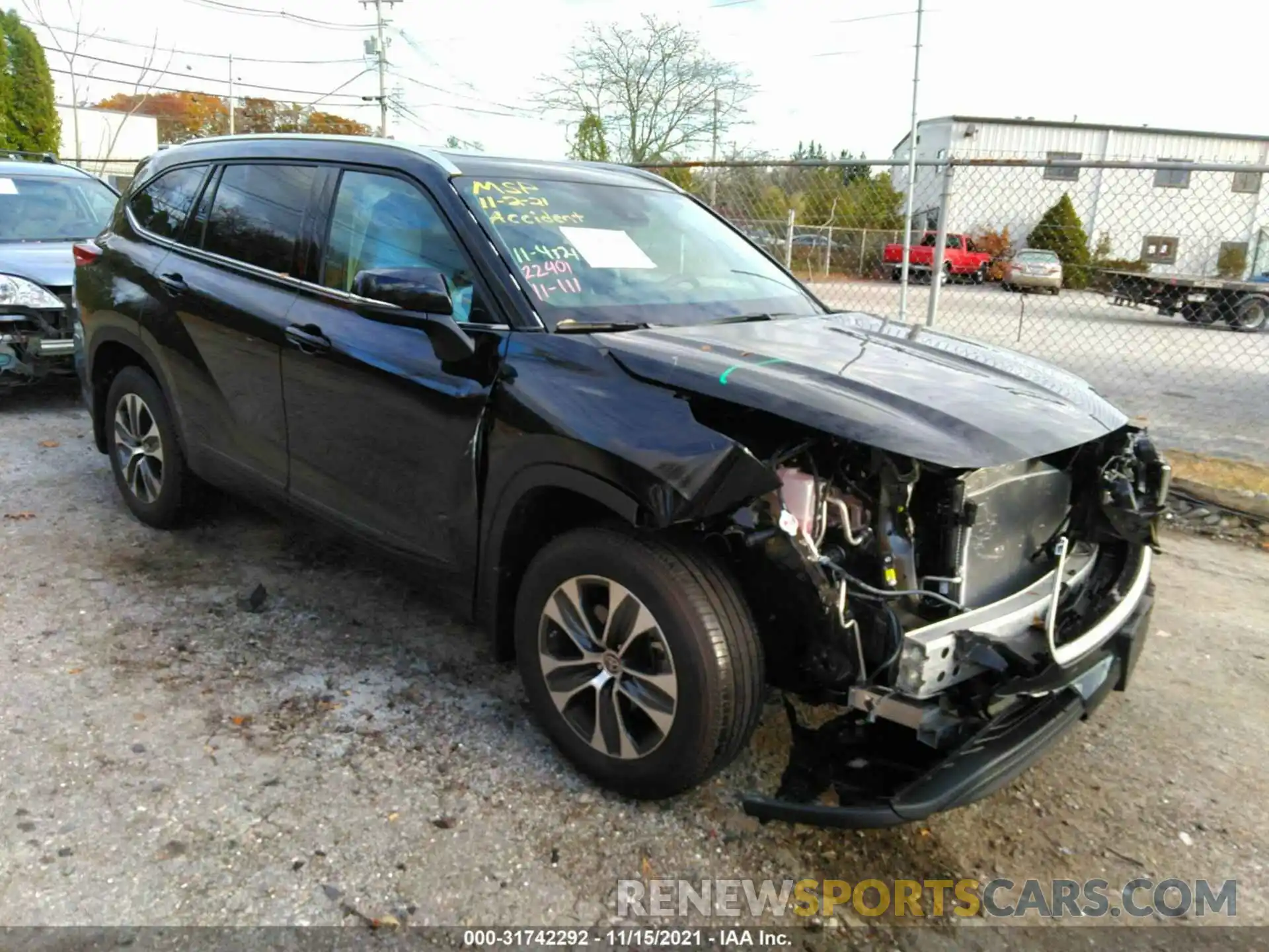 1 Photograph of a damaged car 5TDGZRBH0MS555495 TOYOTA HIGHLANDER 2021