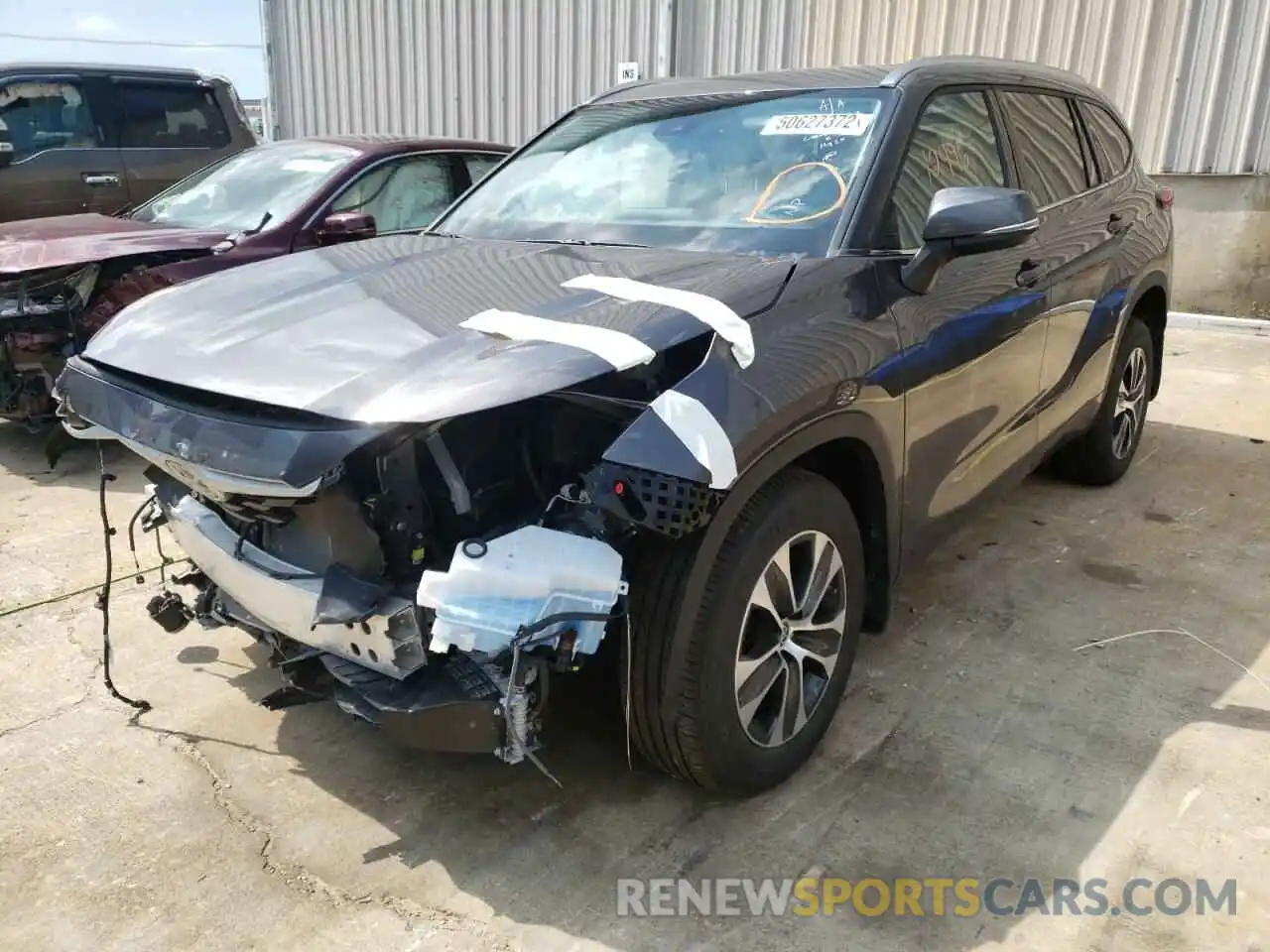 2 Photograph of a damaged car 5TDGZRBH1MS537815 TOYOTA HIGHLANDER 2021