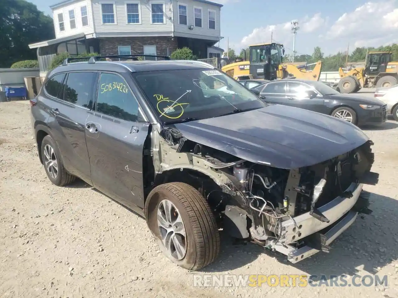 1 Photograph of a damaged car 5TDGZRBH2MS067276 TOYOTA HIGHLANDER 2021