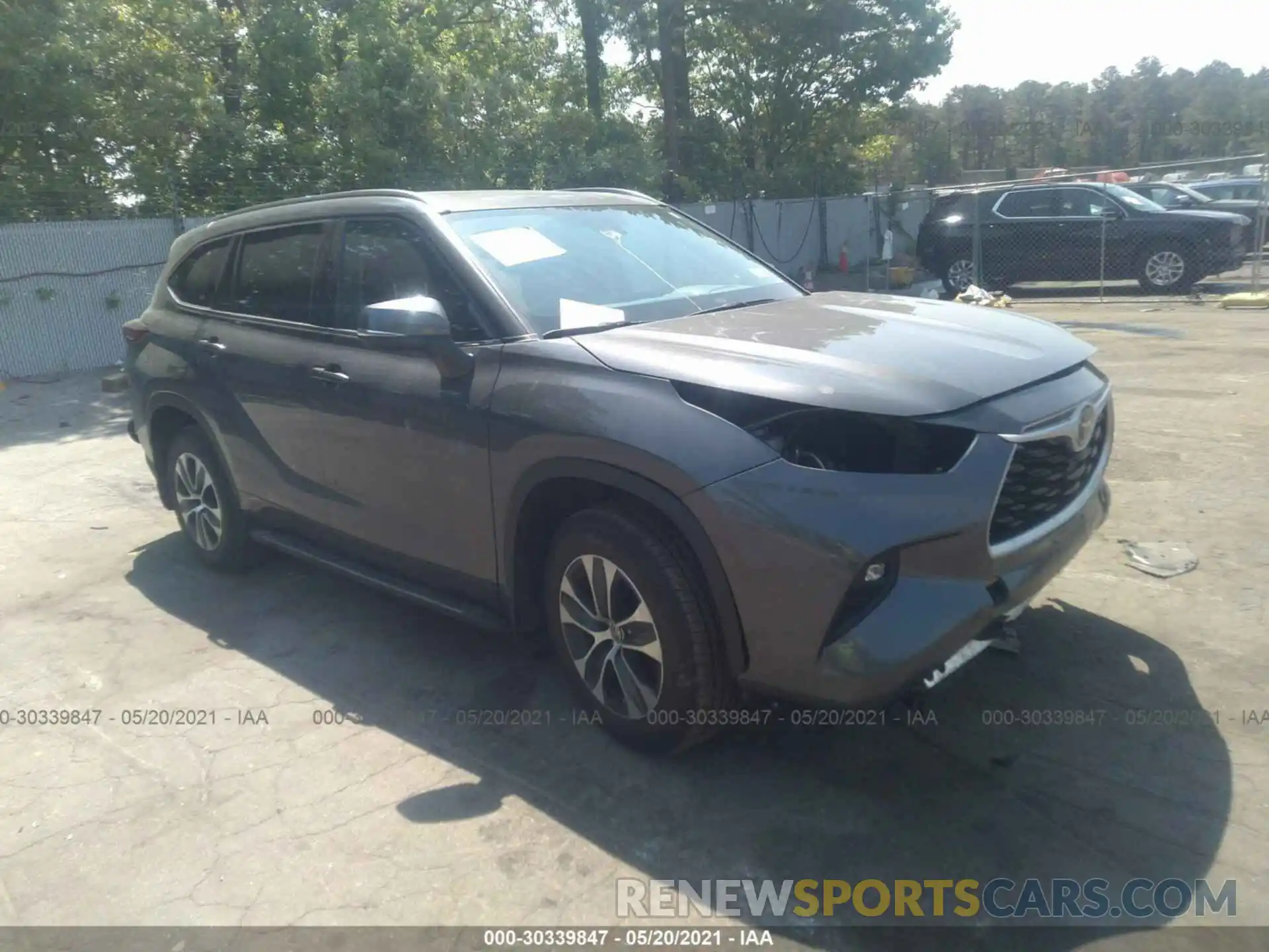 1 Photograph of a damaged car 5TDGZRBH2MS073675 TOYOTA HIGHLANDER 2021