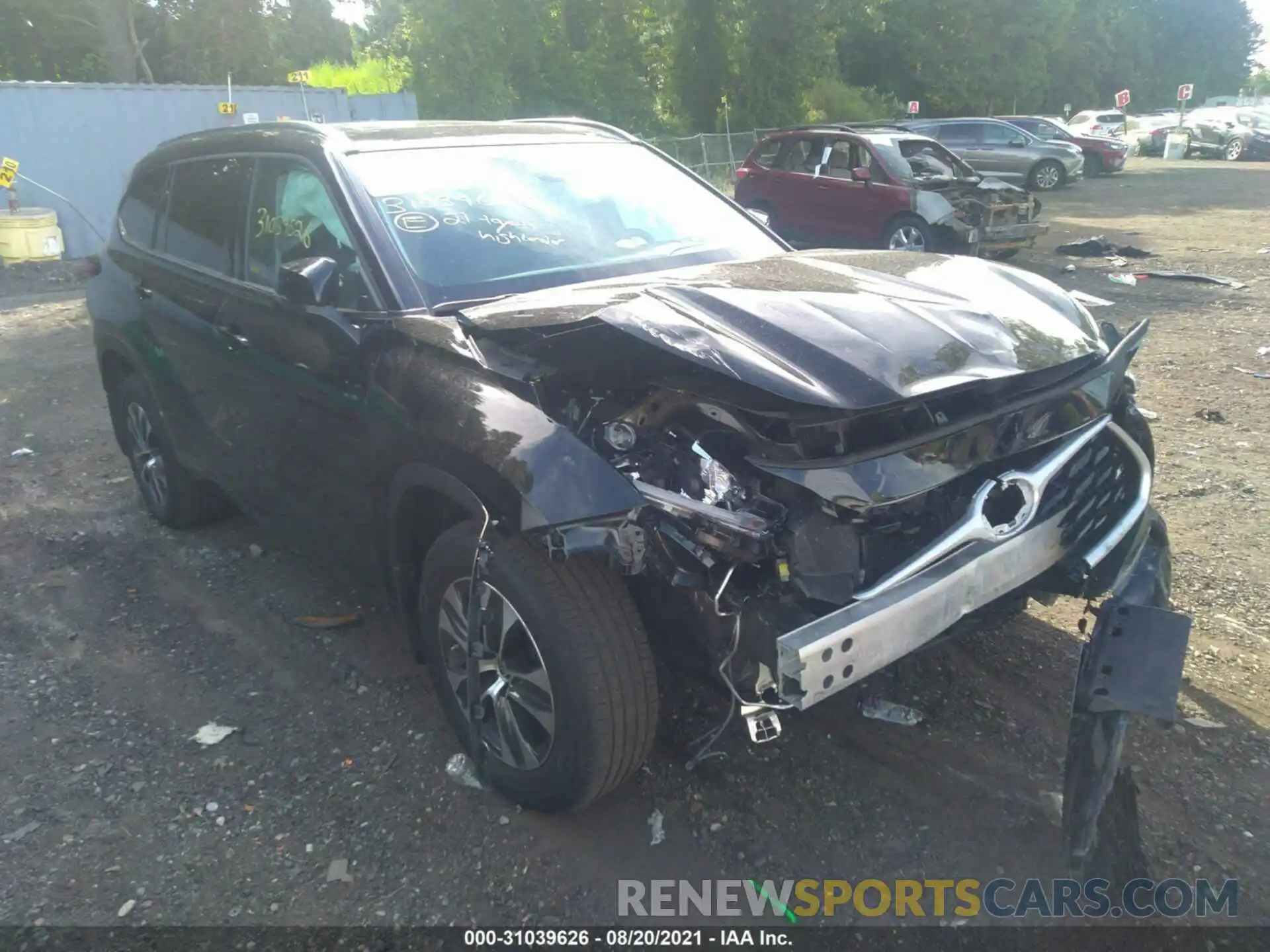 1 Photograph of a damaged car 5TDGZRBH2MS083106 TOYOTA HIGHLANDER 2021