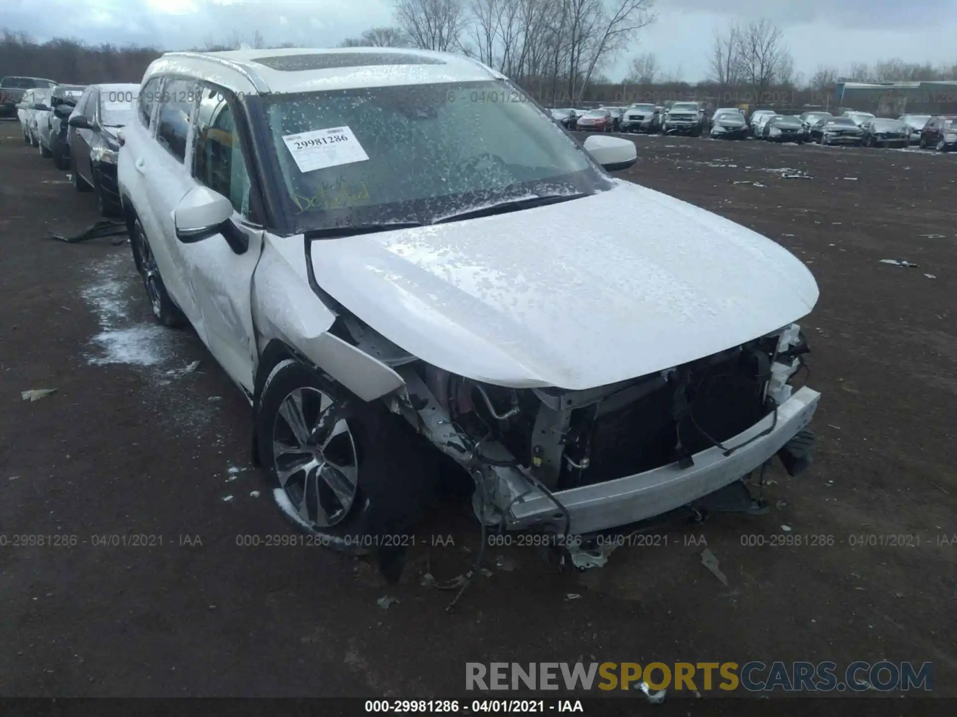 1 Photograph of a damaged car 5TDGZRBH2MS526905 TOYOTA HIGHLANDER 2021