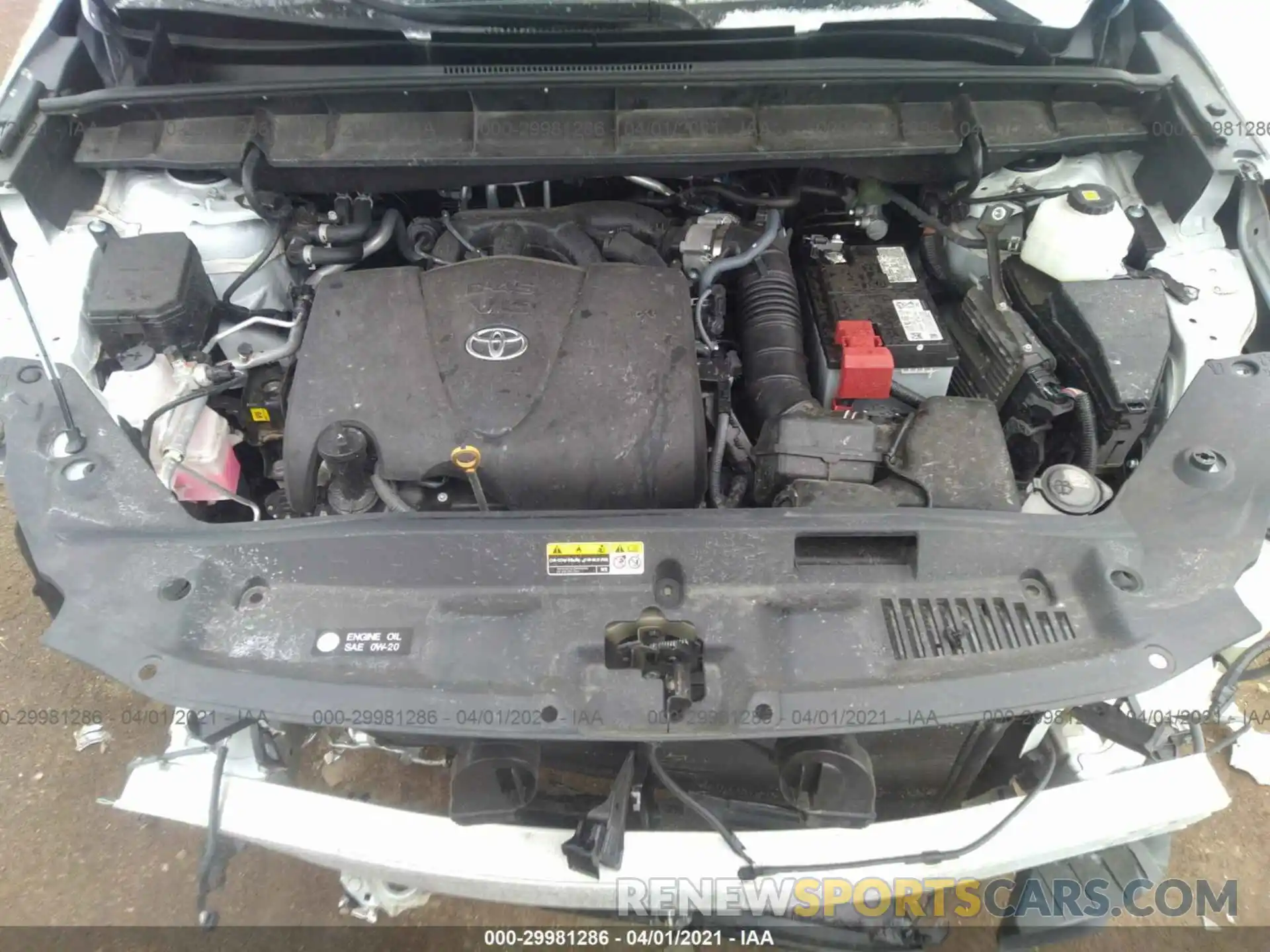 10 Фотография поврежденного автомобиля 5TDGZRBH2MS526905 TOYOTA HIGHLANDER 2021