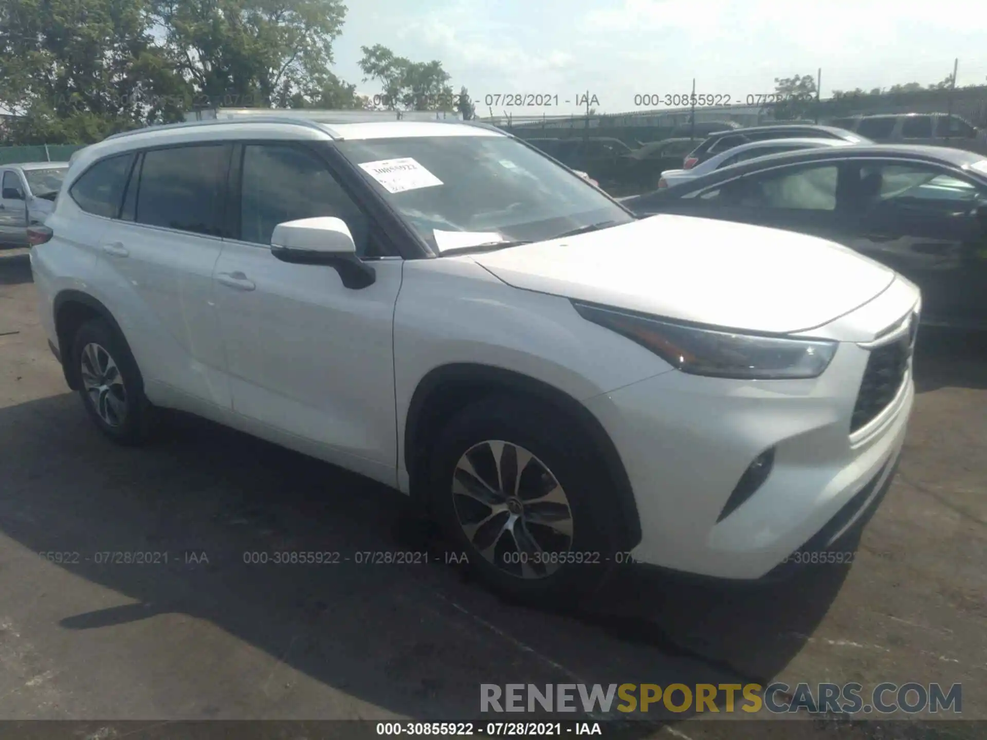 1 Photograph of a damaged car 5TDGZRBH3MS062300 TOYOTA HIGHLANDER 2021