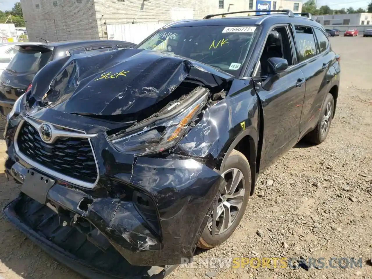 2 Photograph of a damaged car 5TDGZRBH3MS071997 TOYOTA HIGHLANDER 2021