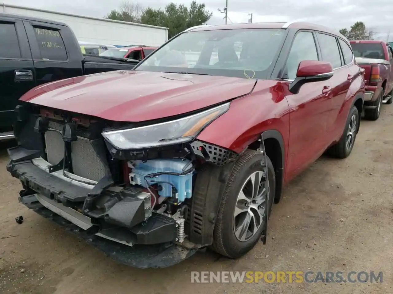 2 Photograph of a damaged car 5TDGZRBH3MS145631 TOYOTA HIGHLANDER 2021