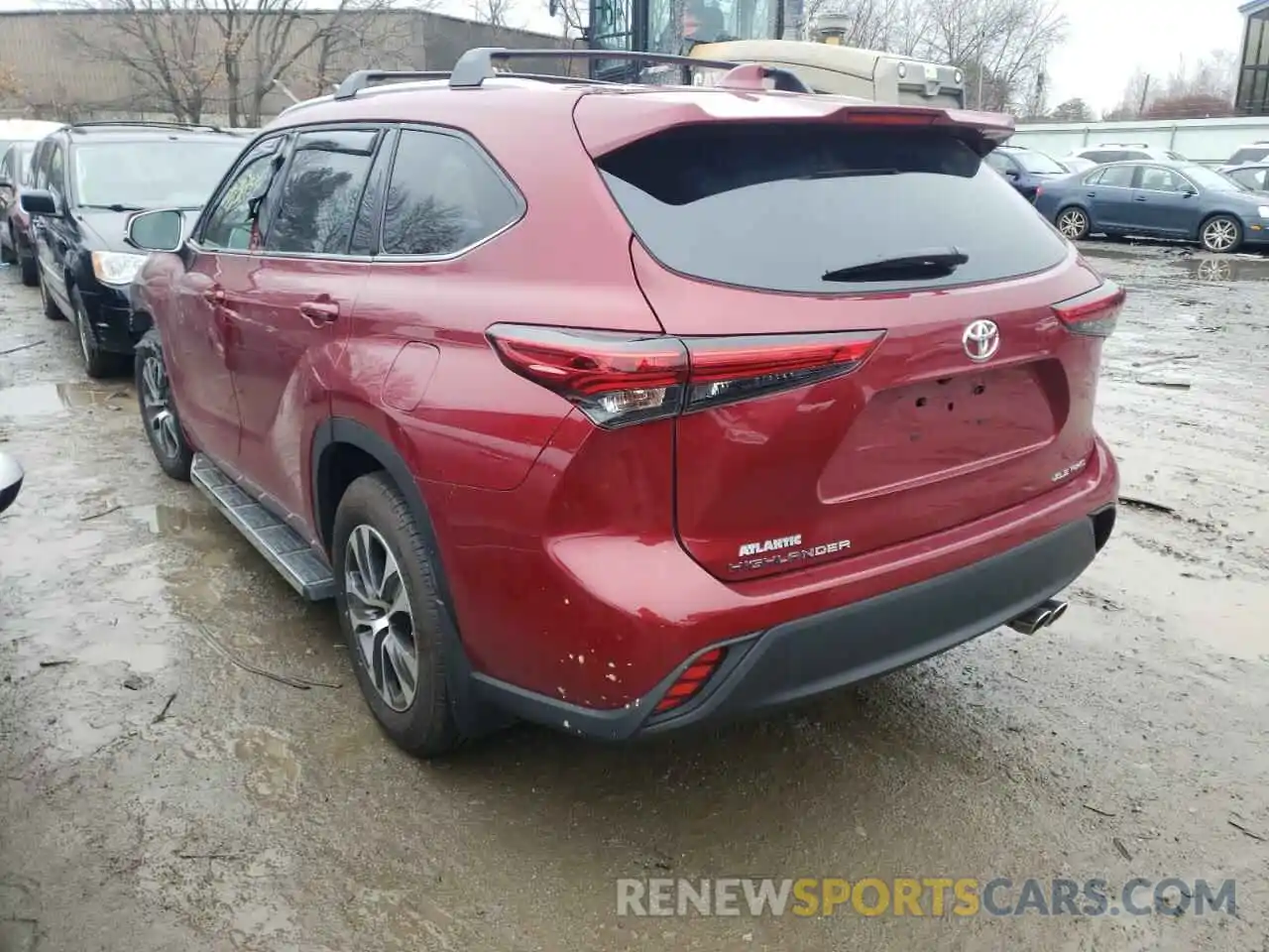 3 Photograph of a damaged car 5TDGZRBH3MS527867 TOYOTA HIGHLANDER 2021