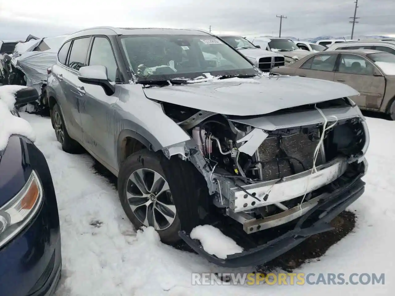 1 Photograph of a damaged car 5TDGZRBH3MS542403 TOYOTA HIGHLANDER 2021