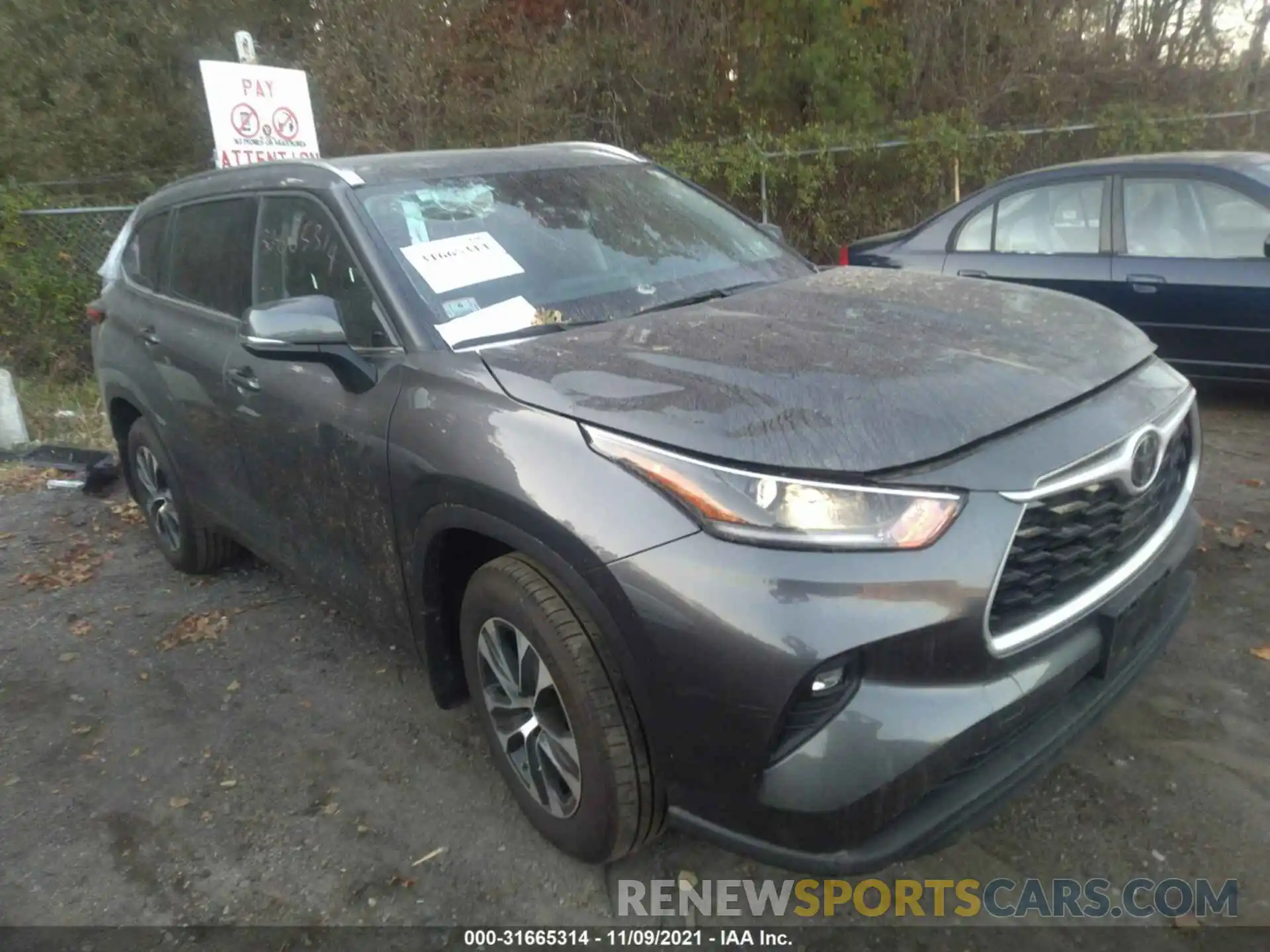 1 Photograph of a damaged car 5TDGZRBH3MS546287 TOYOTA HIGHLANDER 2021