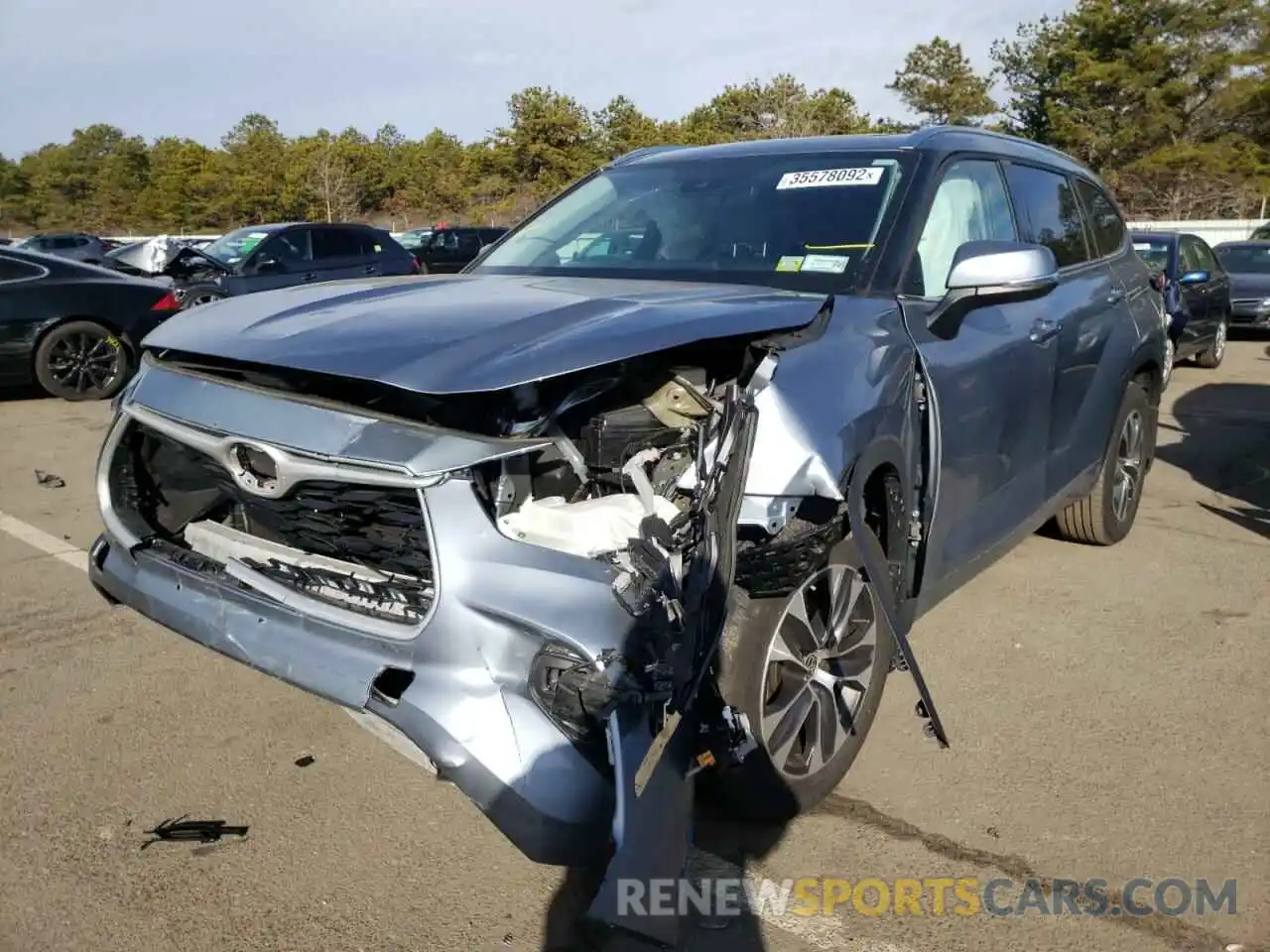 2 Photograph of a damaged car 5TDGZRBH4MS077596 TOYOTA HIGHLANDER 2021