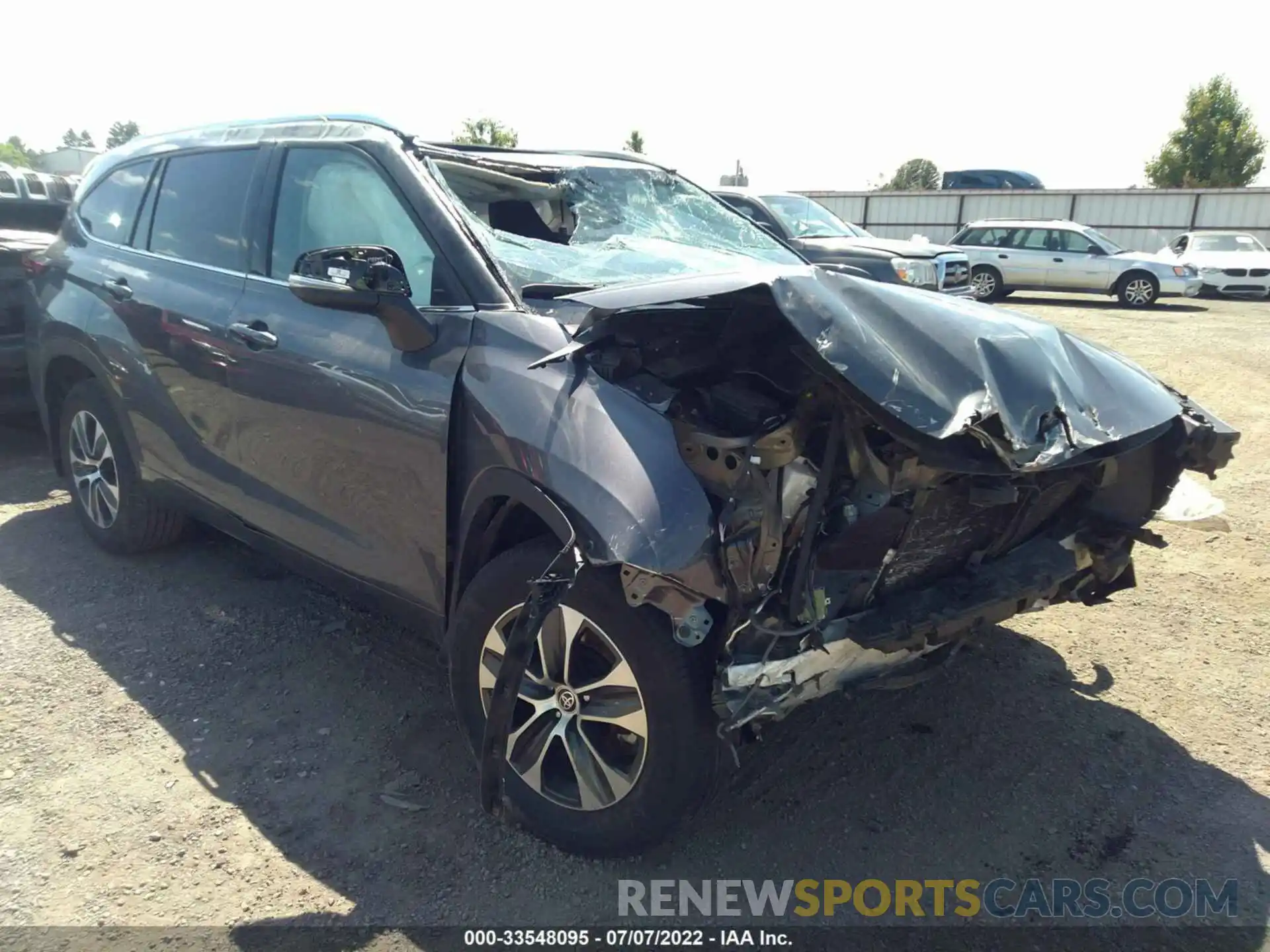 1 Photograph of a damaged car 5TDGZRBH5MS074867 TOYOTA HIGHLANDER 2021