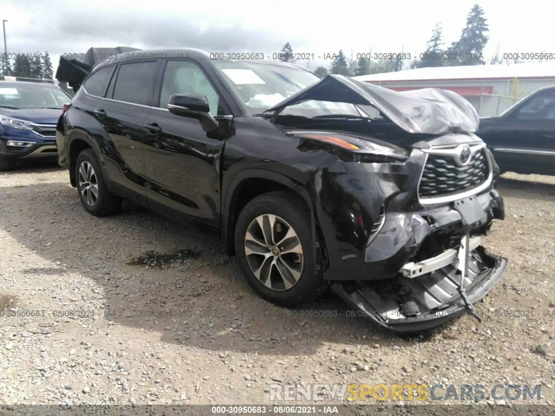 1 Photograph of a damaged car 5TDGZRBH5MS083343 TOYOTA HIGHLANDER 2021