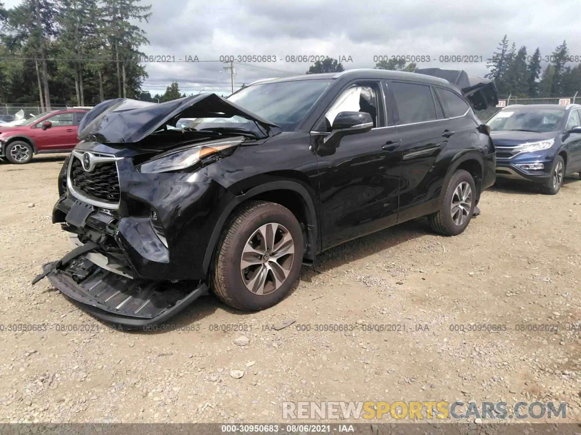 2 Photograph of a damaged car 5TDGZRBH5MS083343 TOYOTA HIGHLANDER 2021