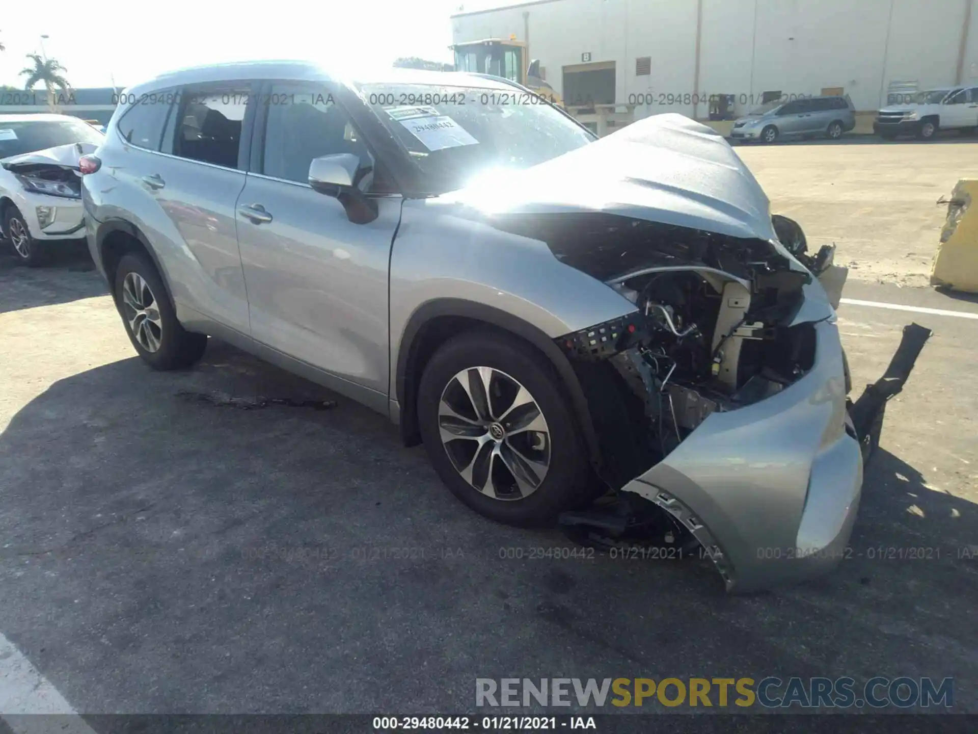 1 Photograph of a damaged car 5TDGZRBH5MS525621 TOYOTA HIGHLANDER 2021