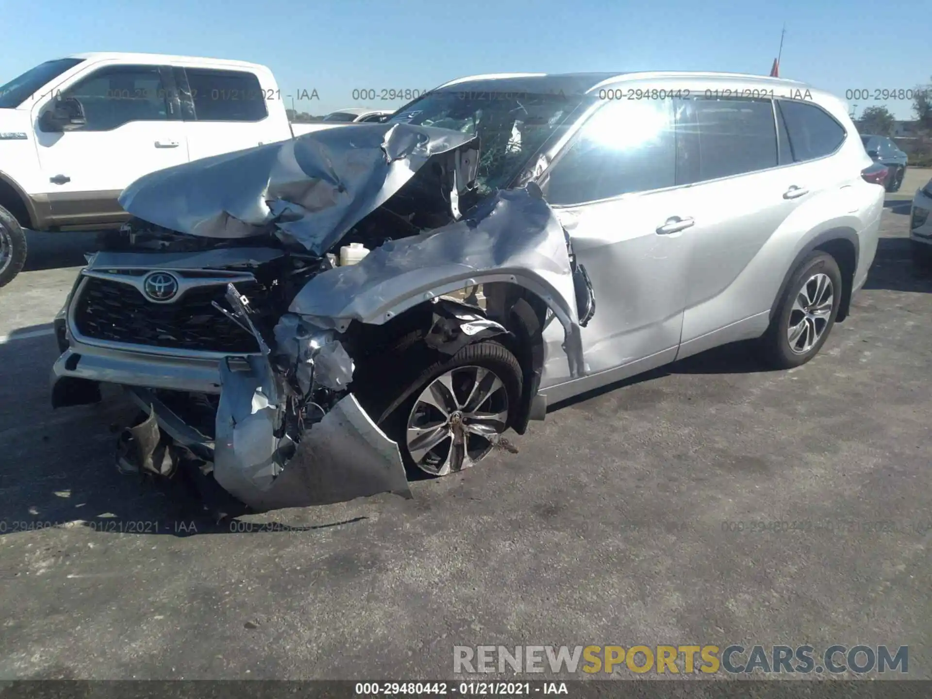 2 Photograph of a damaged car 5TDGZRBH5MS525621 TOYOTA HIGHLANDER 2021