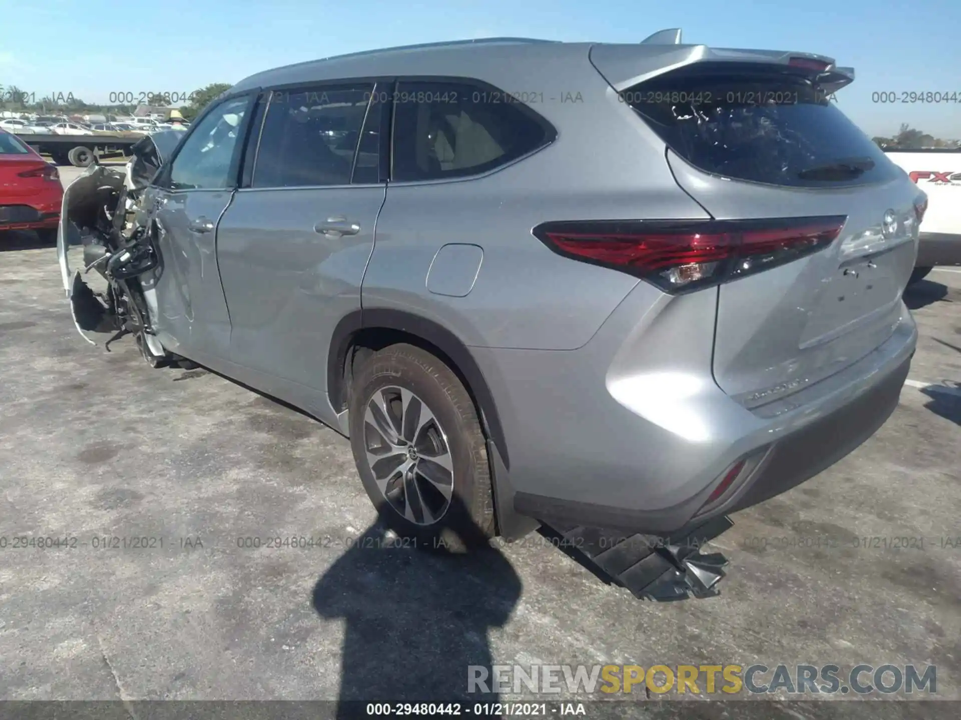 3 Photograph of a damaged car 5TDGZRBH5MS525621 TOYOTA HIGHLANDER 2021